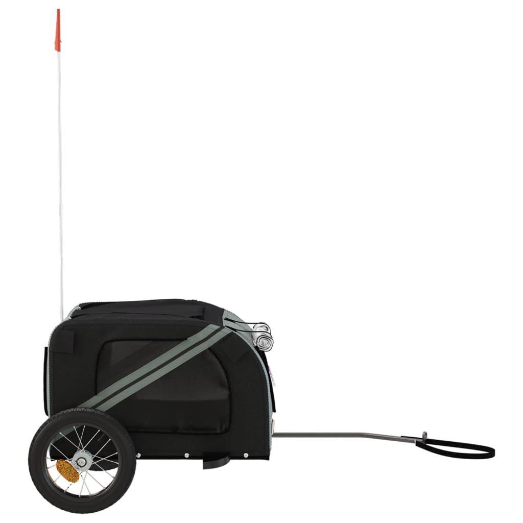vidaXL Bicycle Dog Trailer 30 kg Bicycle Trailer for Dogs Grey and Black Oxford Fabric and Iron