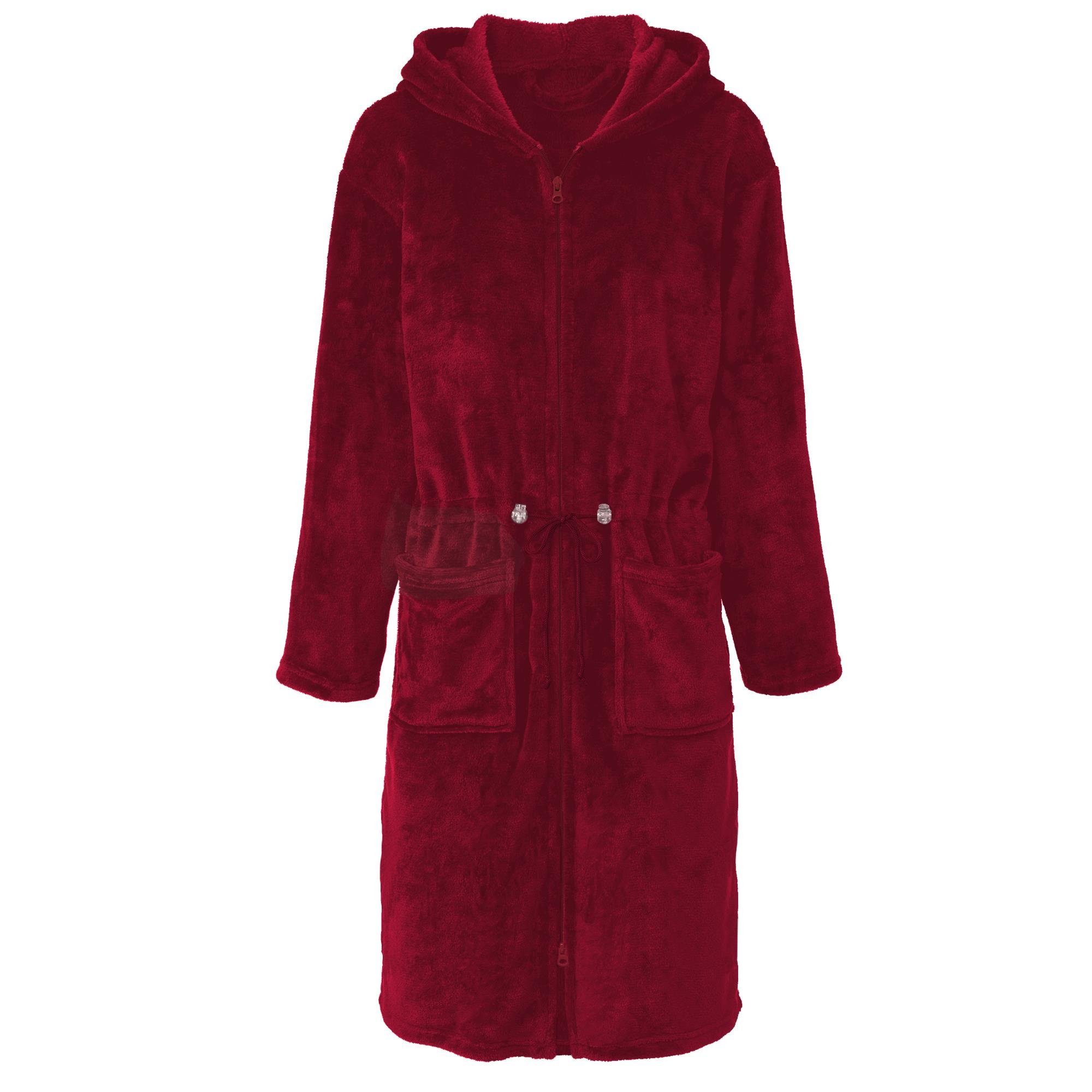 CelinaTex Bademantel Hausmantel Damen Flanell Kapuze Reißverschluss Vital X günstig online kaufen