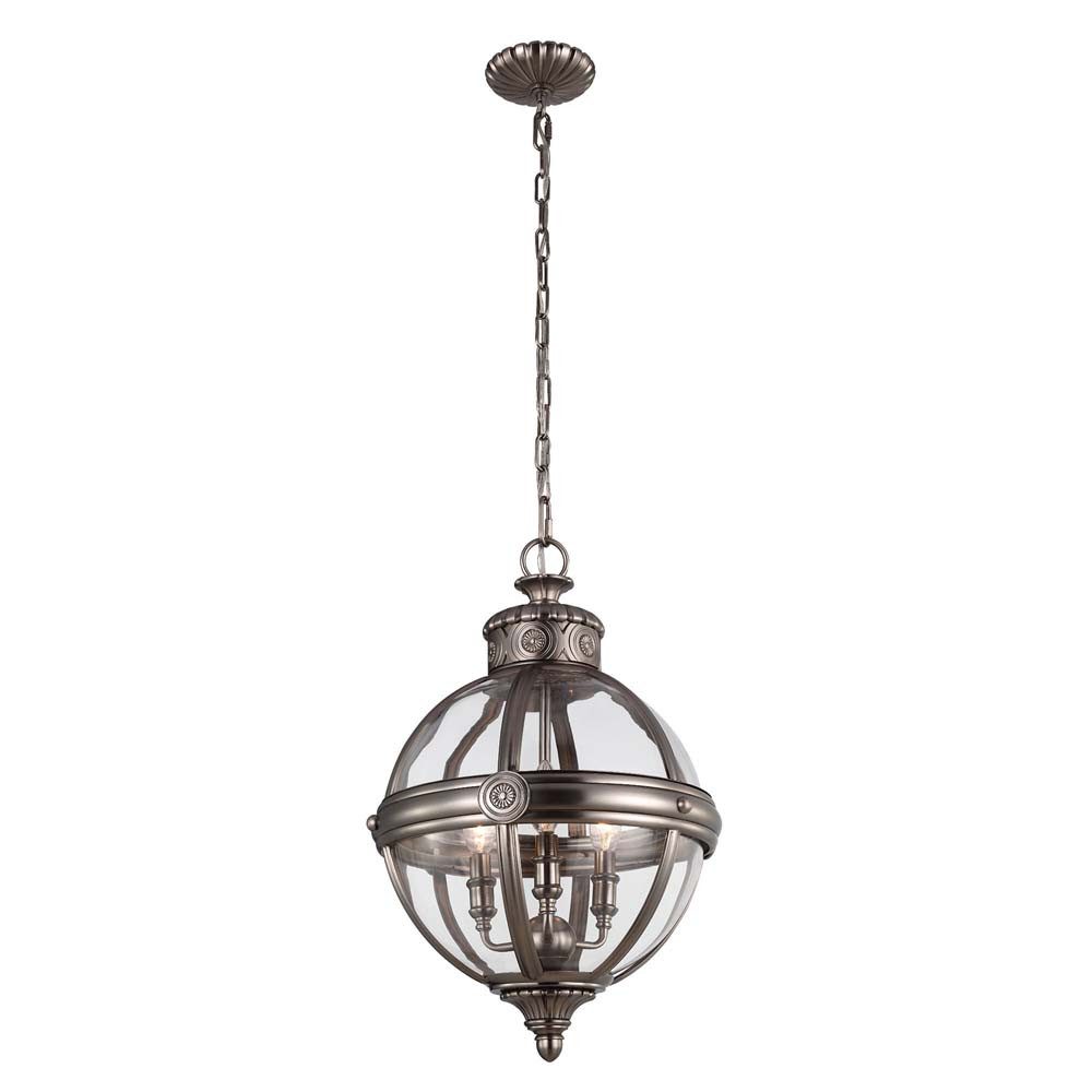 Elstead LIGHTING Люстры, Leuchtmittel nicht inklusive, Люстры Hängeleuchte Kugeldesign Deckenlampe Nickel Glas 3