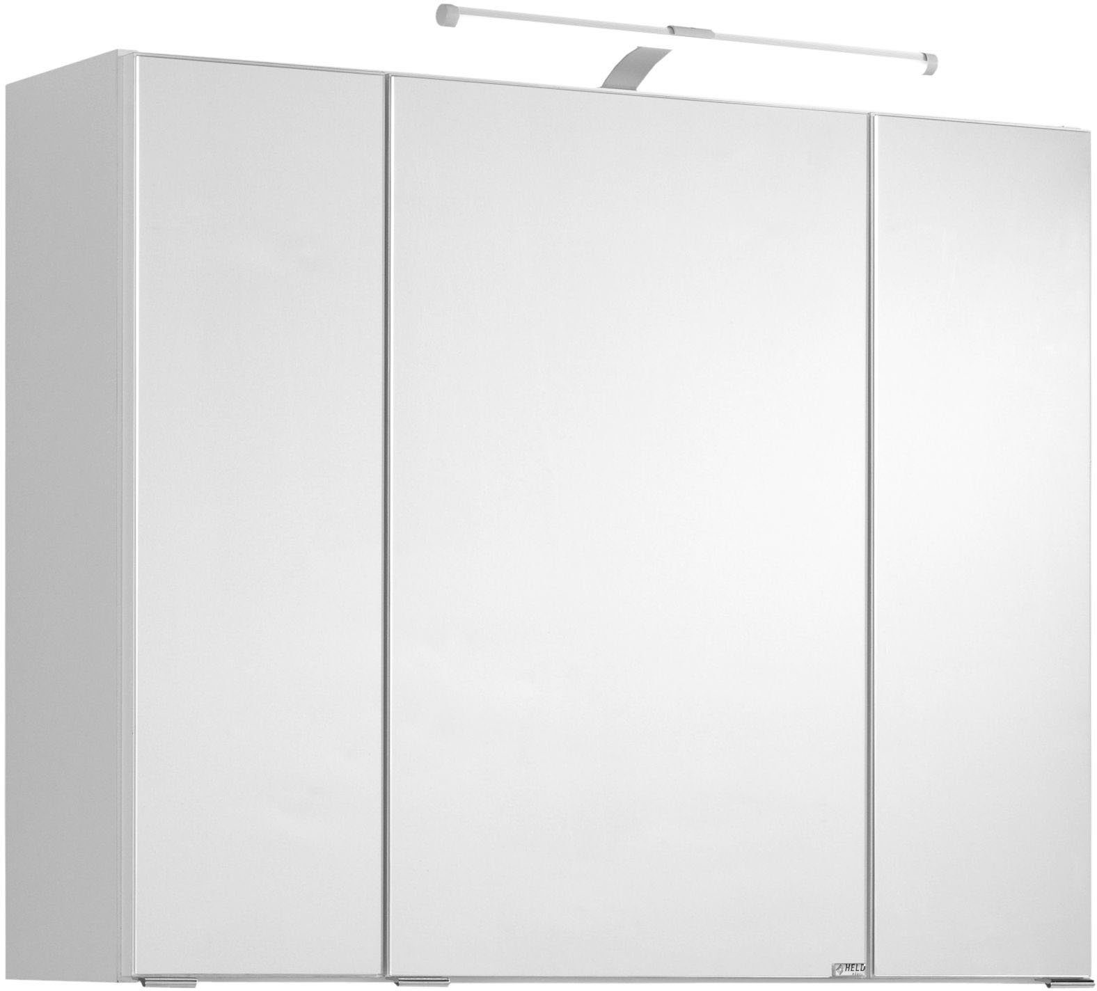 welltime Spiegelschrank Trento, verschiedene Ausführungen und Farben Breite 80 cm, mit 3D-Effekt, Spiegeltüren, Inklusive LED-Beleuchtung