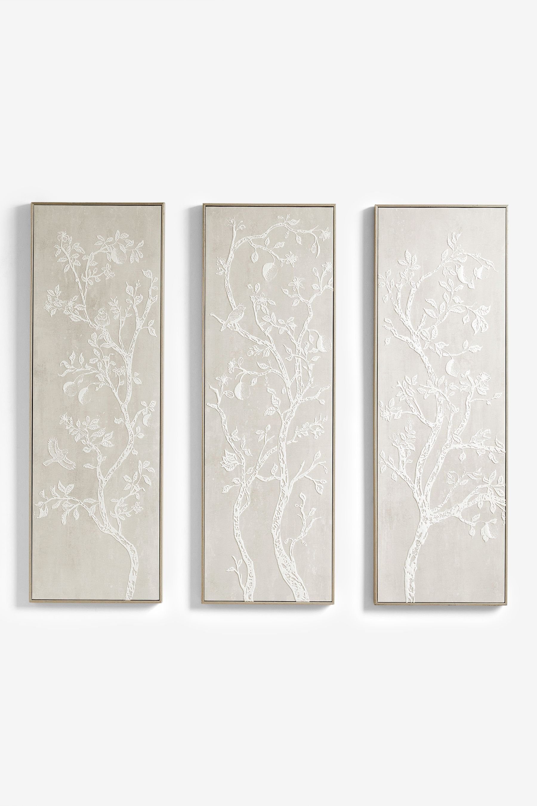 Next Wanddekoobjekt Wandkunst mit Baummotiv mit Rahmen, 3er-Set