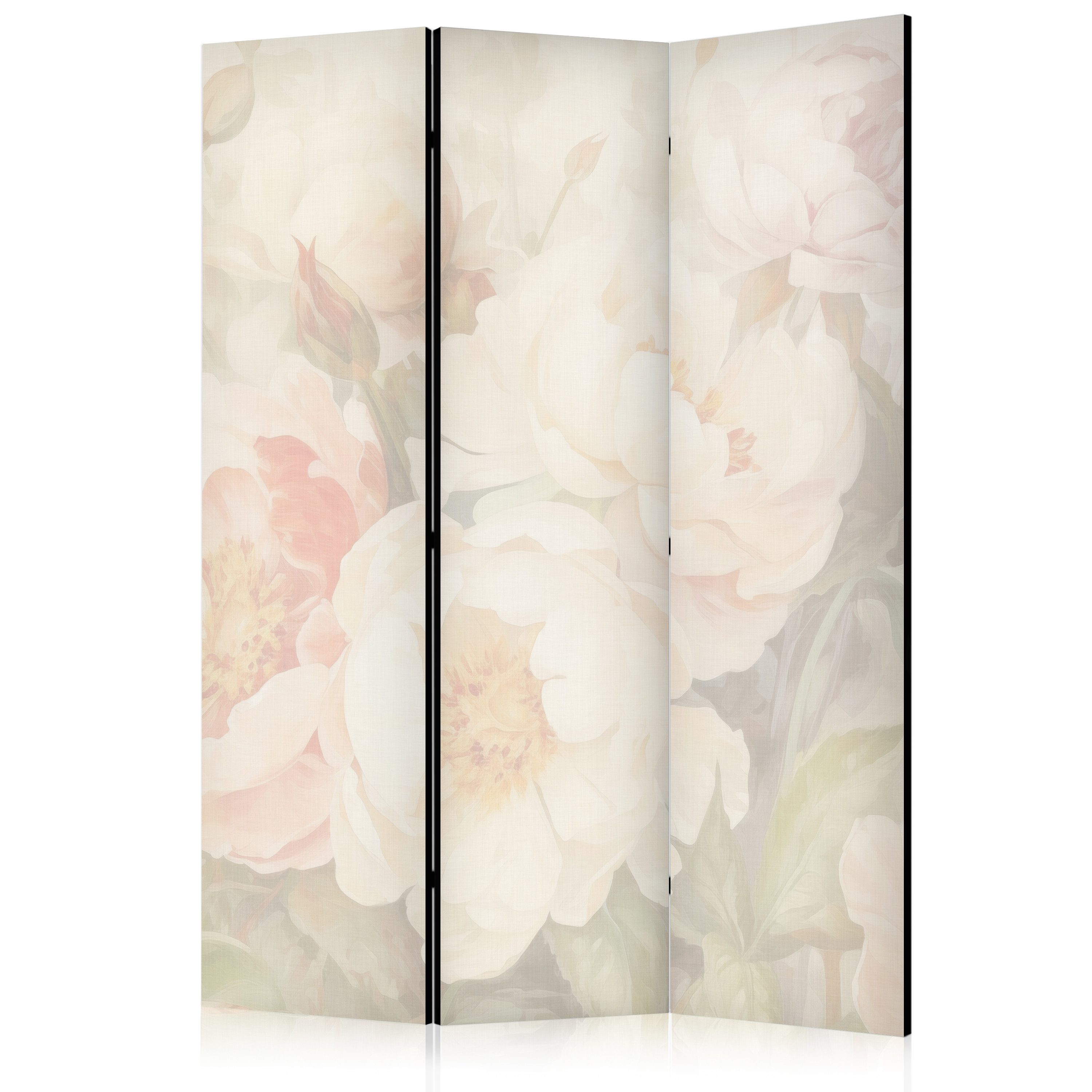 Muralo Paravent 3-teilig Raumteiler klappbar Pfingstrosen Blumen (Packung, 1 St., 135x172 cm), 3 Varianten, für das Schlafzimmer, das Wohnzimmer