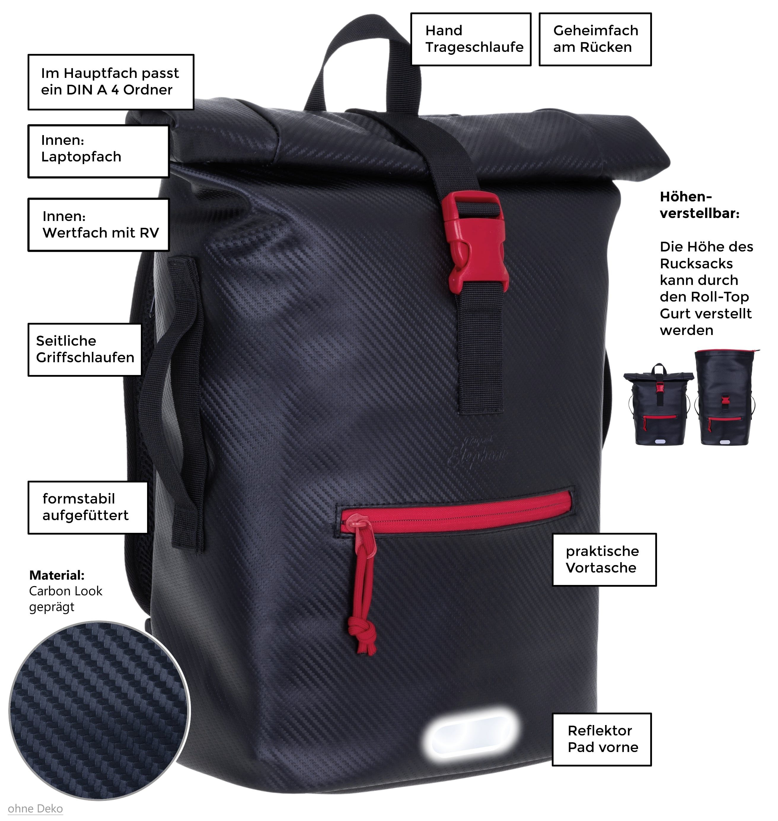 ELEPHANT Freizeitrucksack Time Bag aus Plane, Rucksack Laptoprucksack Daypa günstig online kaufen