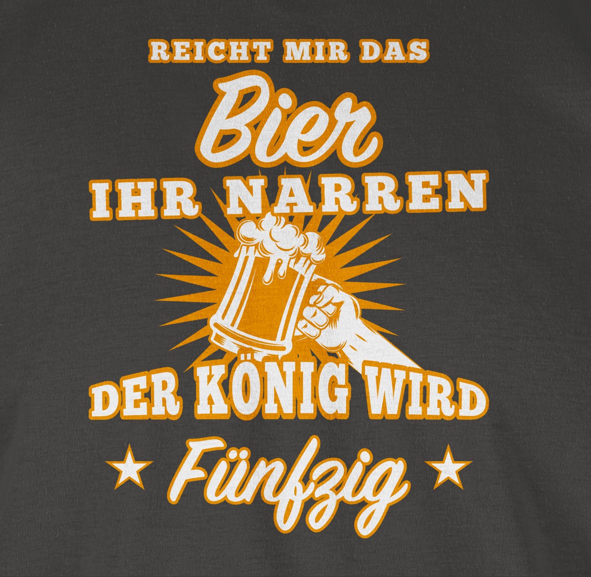 Shirtracer T-Shirt Reicht 03 Dunkelgrau Bier Geburtstag Fünfzig ihr mir Narren 50. das