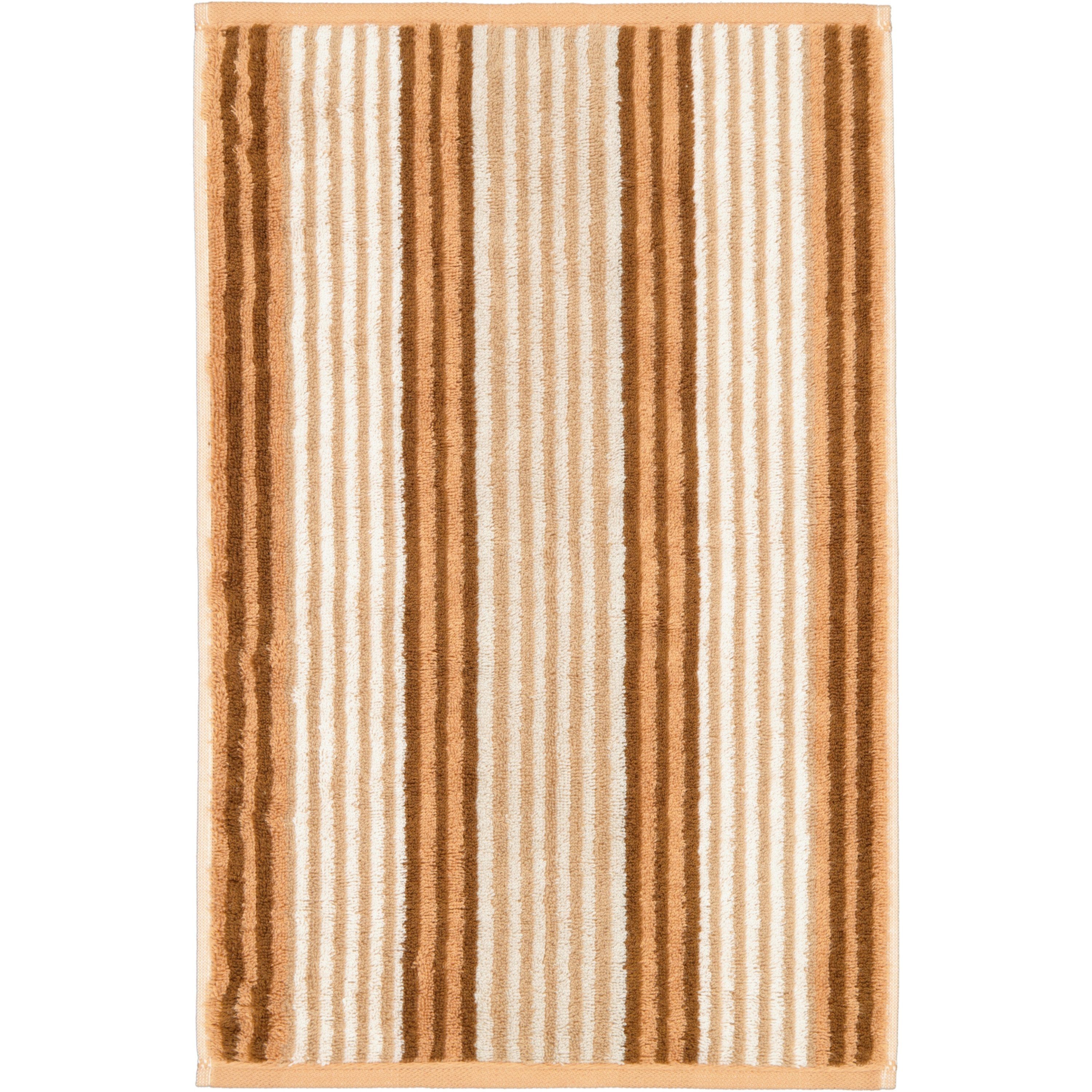 Cawö Handtuch Cawö Delight Stripes Waschhandschuh Handtuch Gästetuch  Duschtuch, Fb. 33 (caramel), Baumwolle (1-St), rechteckig