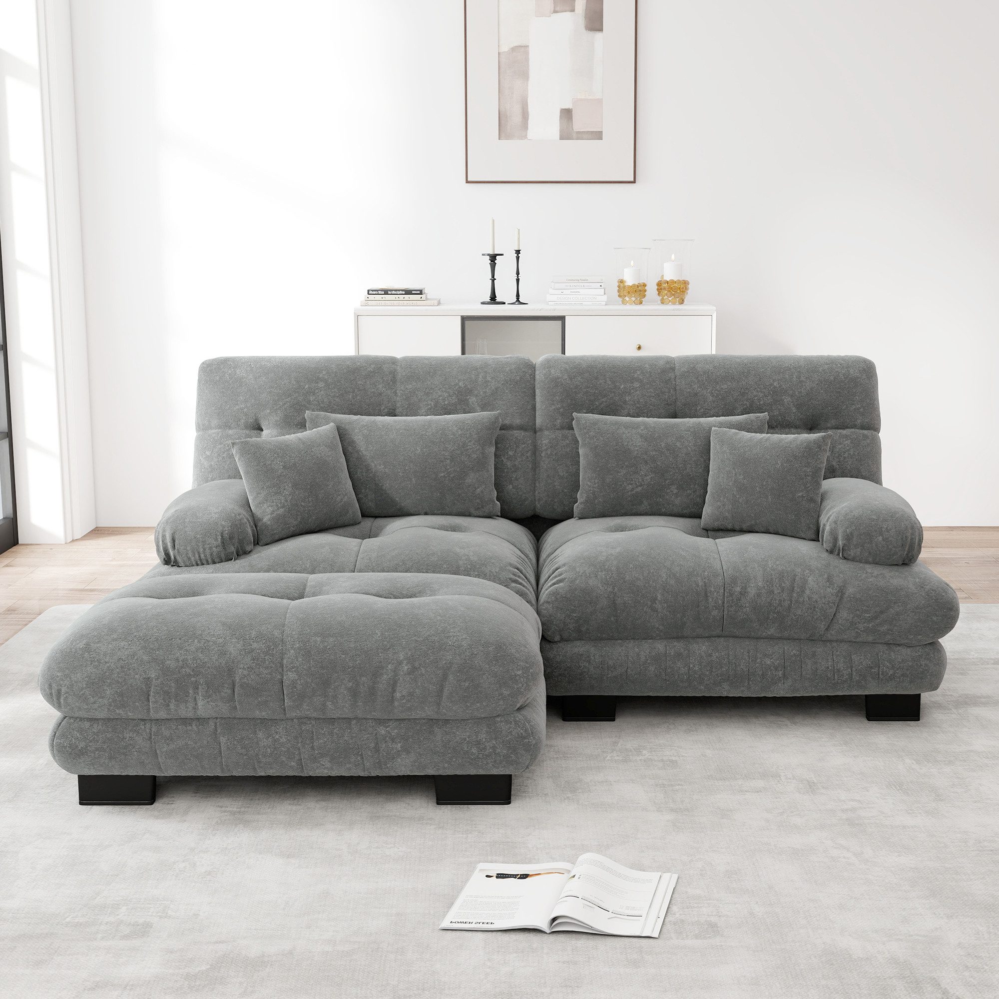 Odikalo 2-Sitzer Schlafsofa Polstersofa Ecksofa, Cloud Ecksofa für Wohnzimm günstig online kaufen