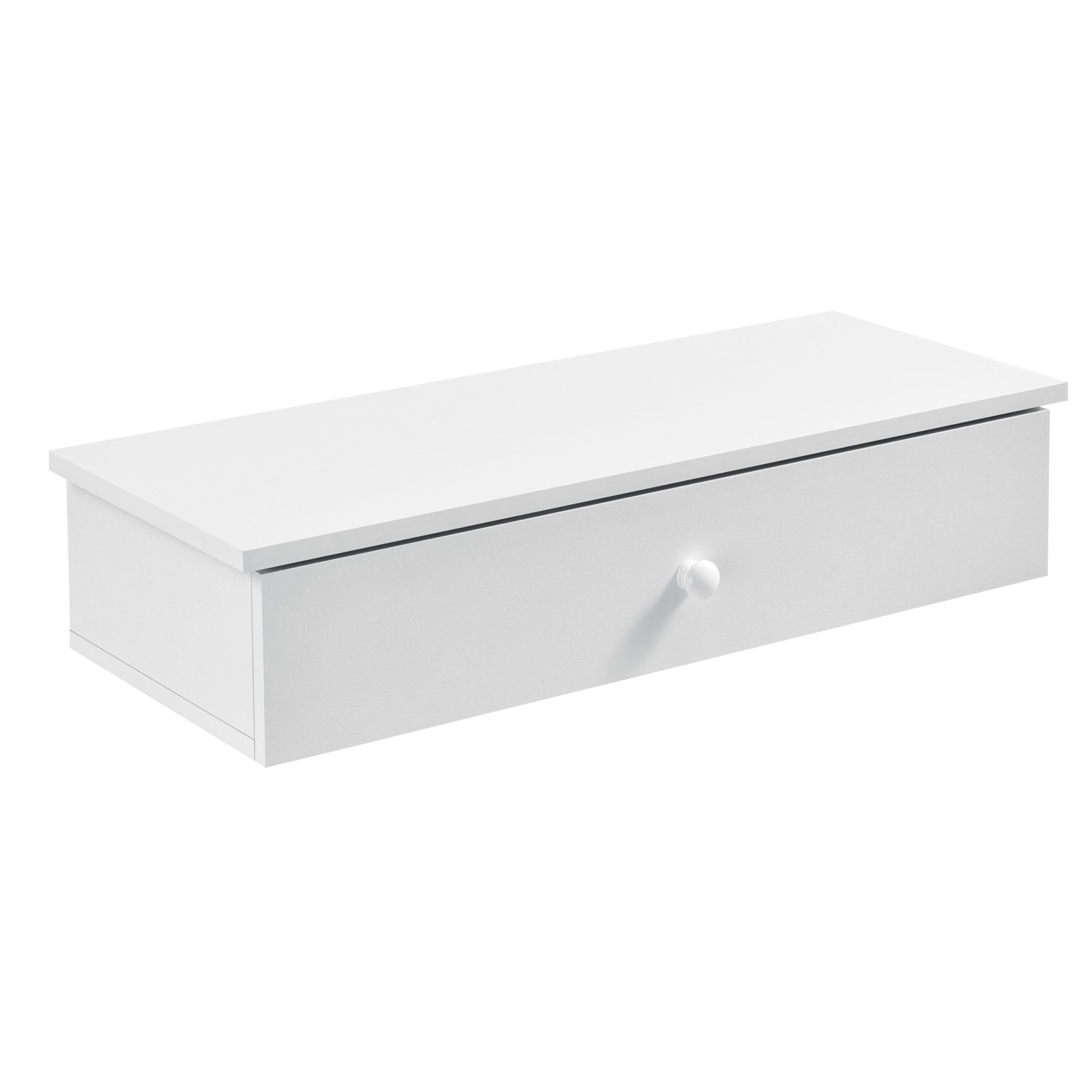 en.casa Wandboard, »Ringsted« Hängender Nachtschrank / Wandkommode Weiß