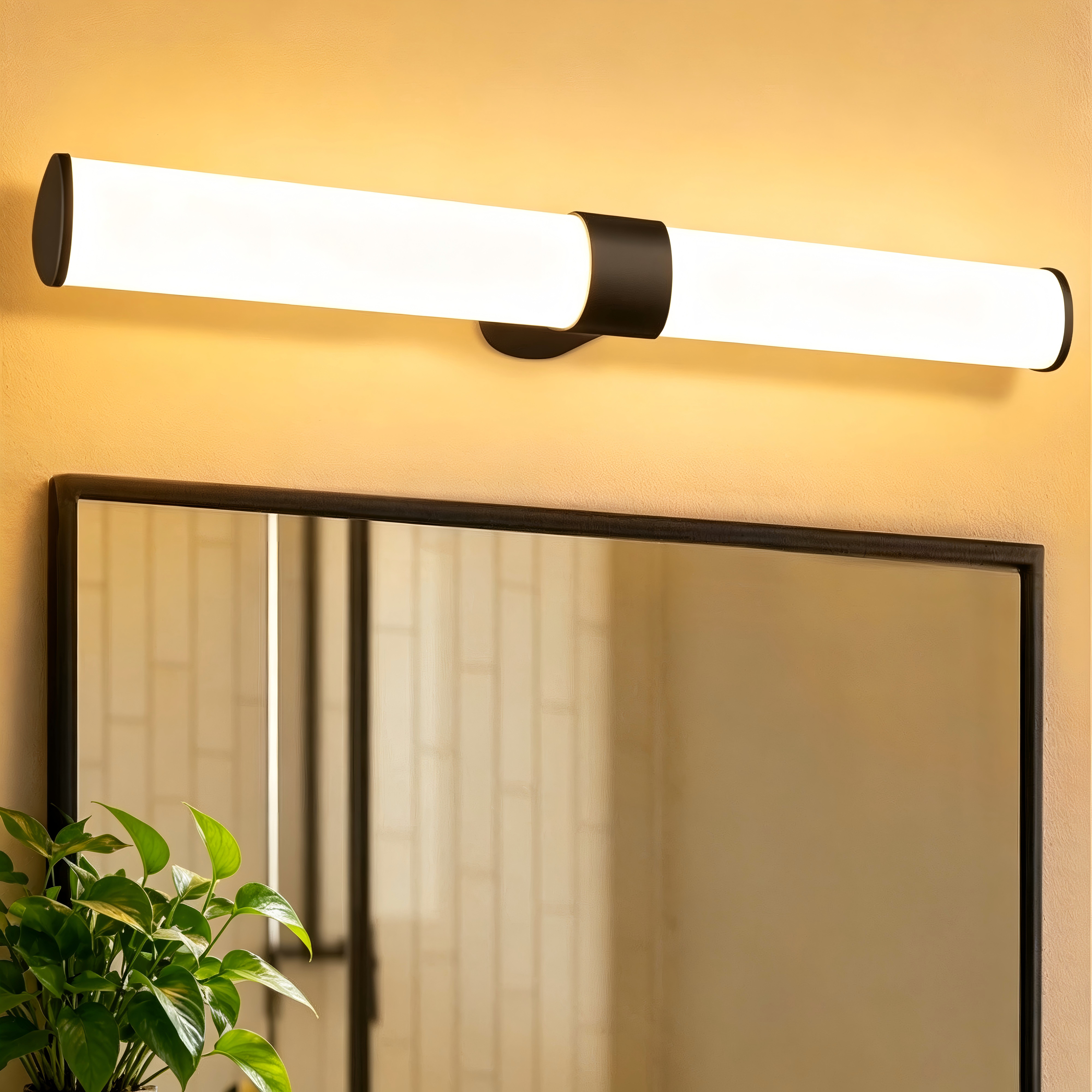 ZMH Spiegelleuchte Spiegellampe - Modern 40/60CM Chrom Schlafzimmer, Augenschutz, LED fest integriert, 4000k, Neutralweiß 4000K Feuchtraumleuchte Modern