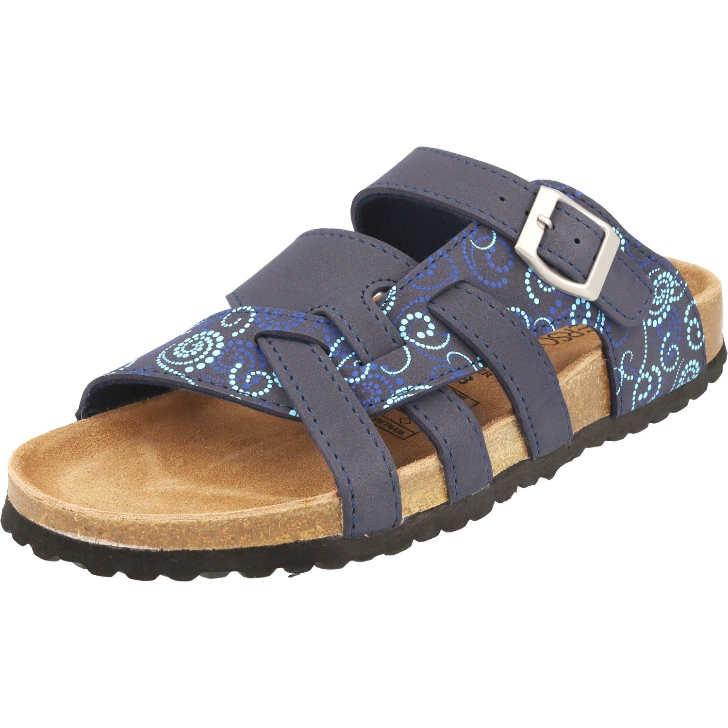 SUPERSOFT 274-147 Damen Hausschuhe Lederfußbett Sandale Pantolette verstellbar, gepolstert