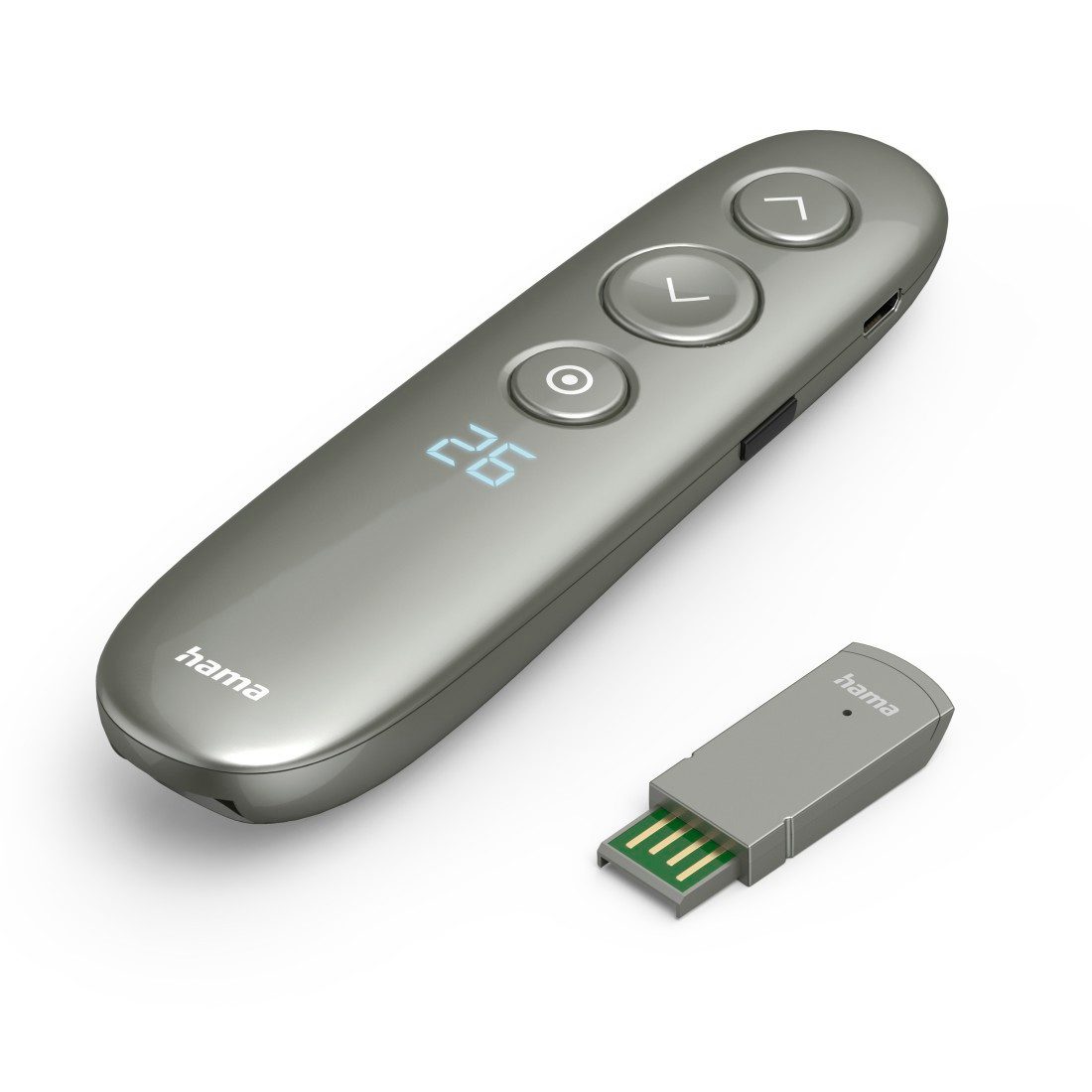 Hama Digitaler Laserpointer mit Spot-Illumination und Leselupe Fernbedienung (20m Reichweite, digitaler Laserpointer, Spot-Illumination, Lupe, Timer)