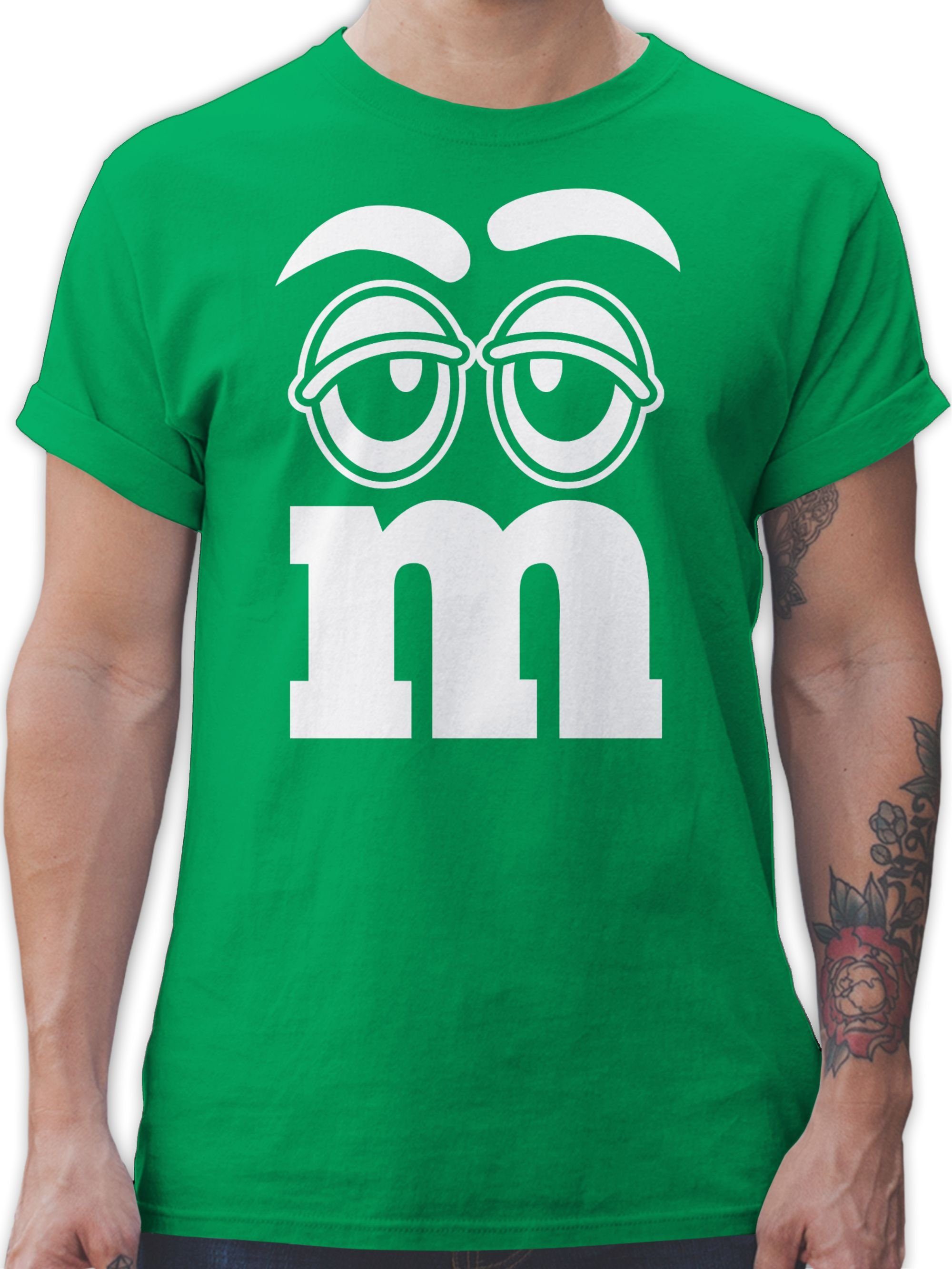 T-Shirt Faschingskostüm Gruppenkostüm M&M Aufdruck Gesicht I M und M I MM Auge
