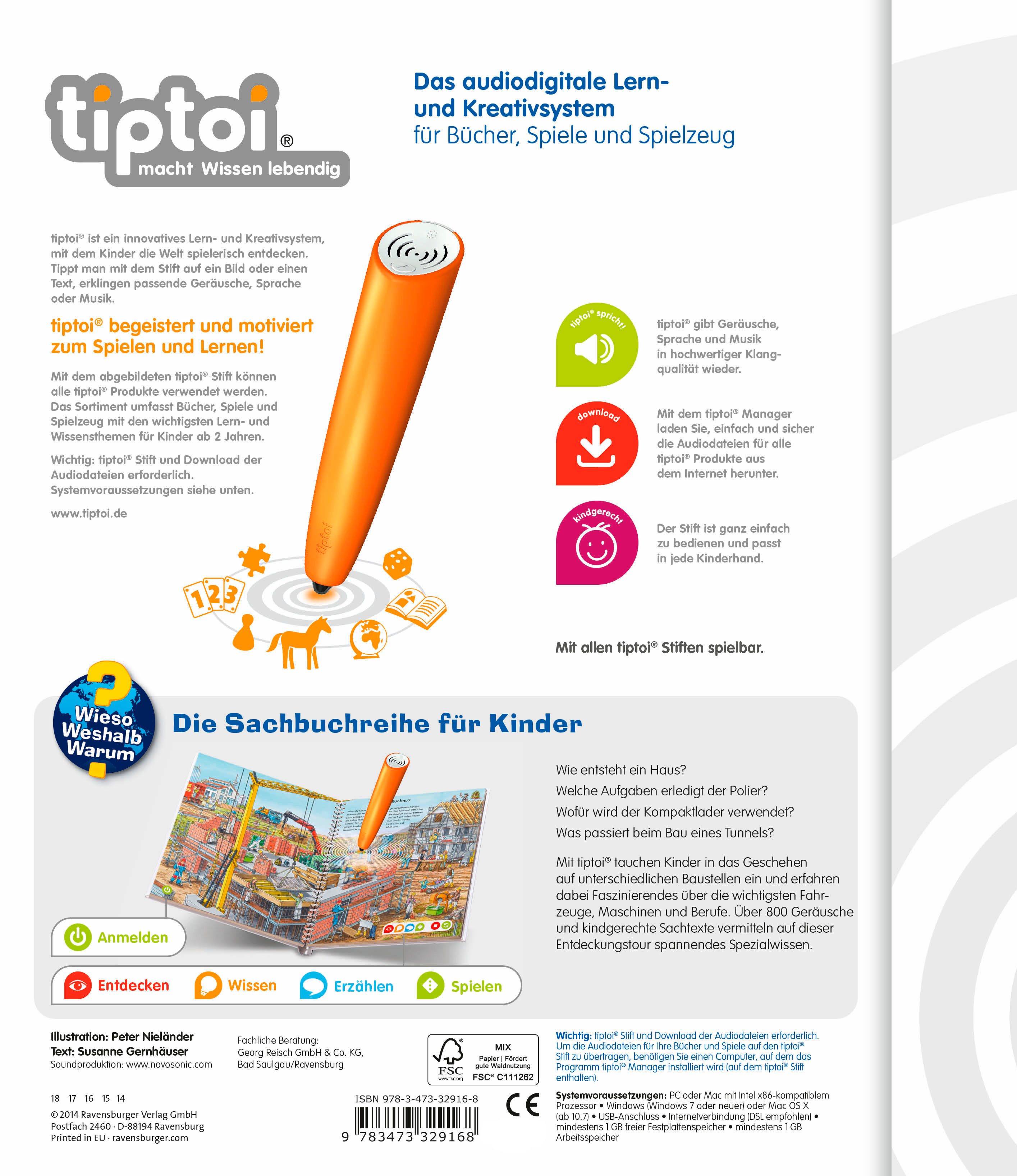 Ravensburger Kinderbuch tiptoi® Wieso? Weshalb? Warum? Komm mit auf die Baustelle