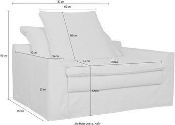 furninova XXL-Sessel »Sake«, inklusive 2 Kissen, abnehmbarer und waschbarer Hussenbezug