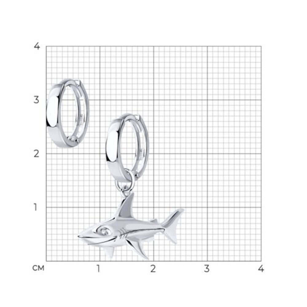 Secretforyou Creolen-Set Ohrringe Kreolen Hänger 925 Silber Hai Echtschmuck, 925 Sterlingsilber