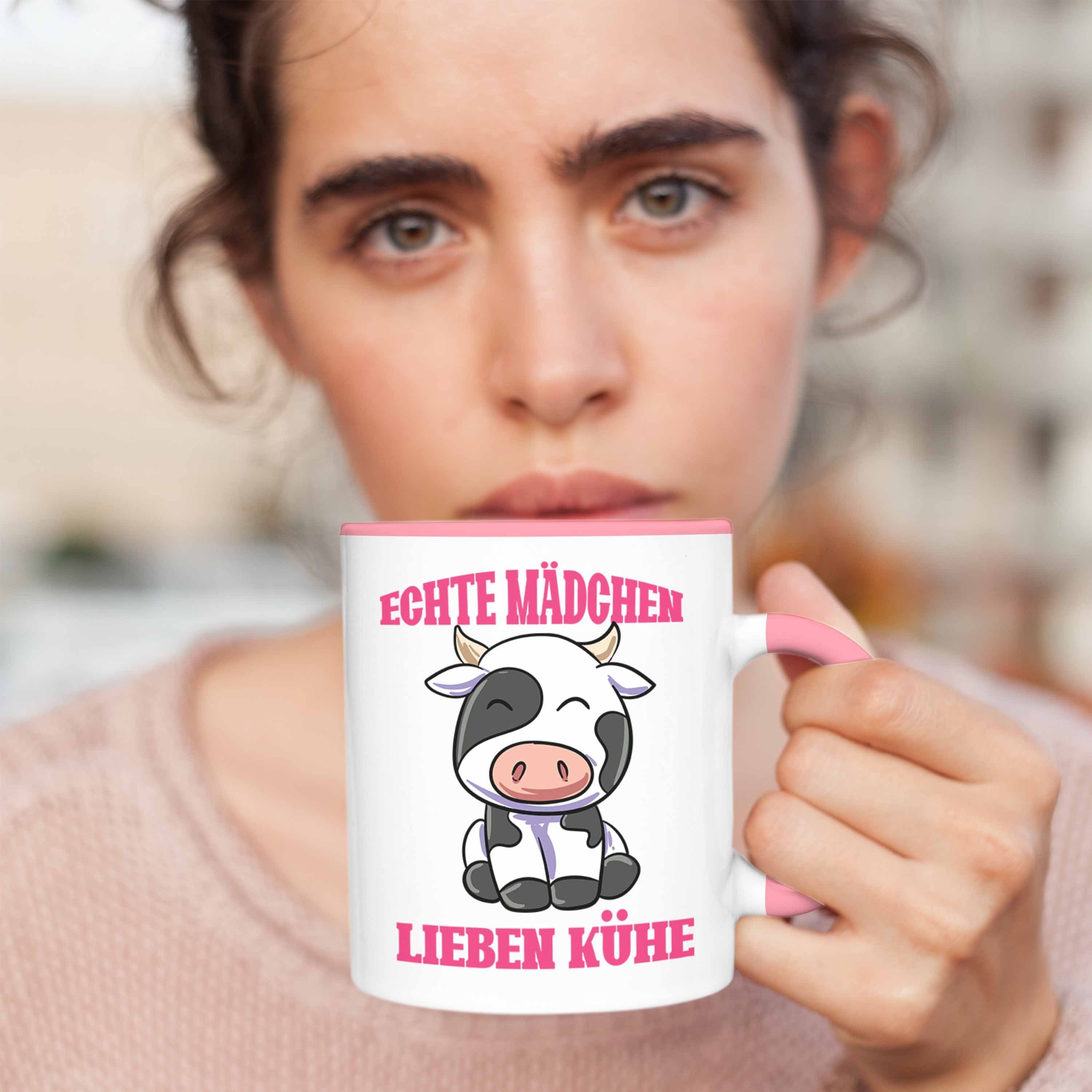 Trendation Tasse Kuh Kühe Geschenk Tasse Bäuerin Echte Rosa Mädchen Gesch Lieben Landwirtin