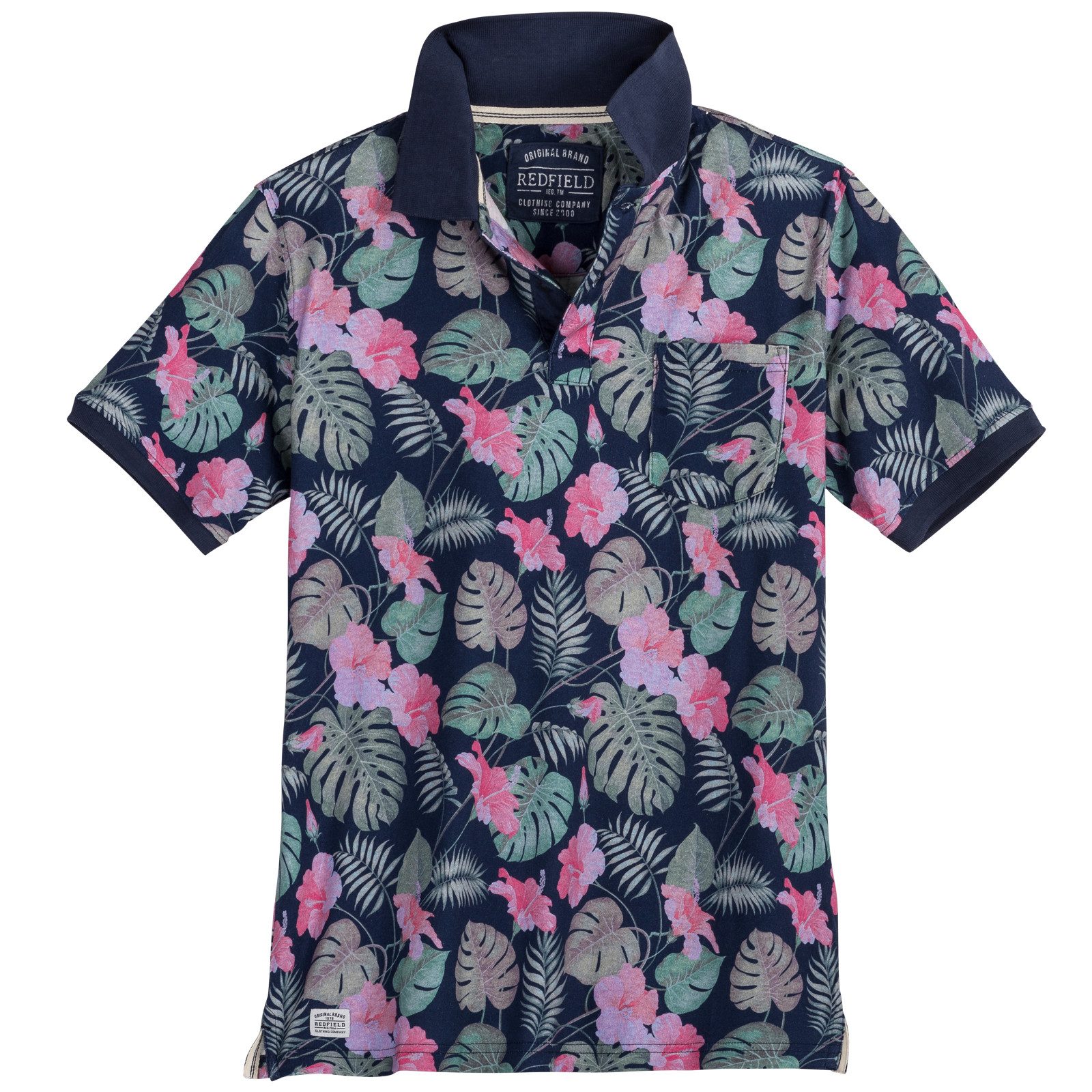redfield Poloshirt Redfield XXL Poloshirt Floralmuster günstig online kaufen