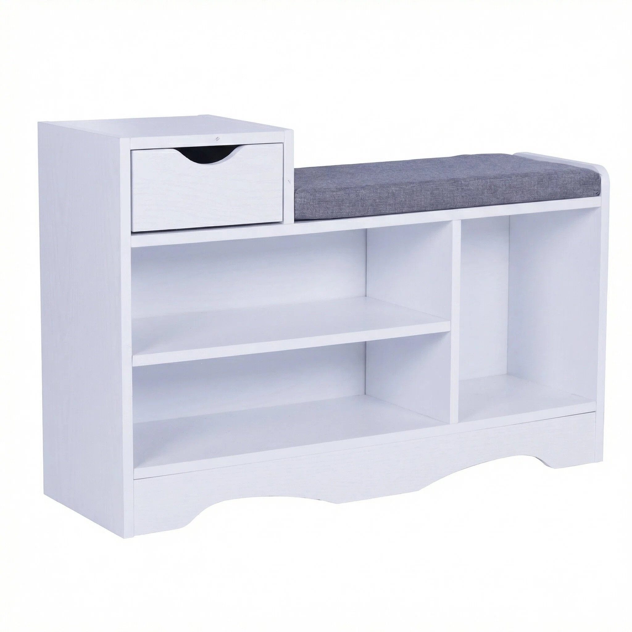 Happy Home Schuhbank Schuhbank mit Sitzkissen Schuhschrank für 6-8 Paar Schuhe gepolstert