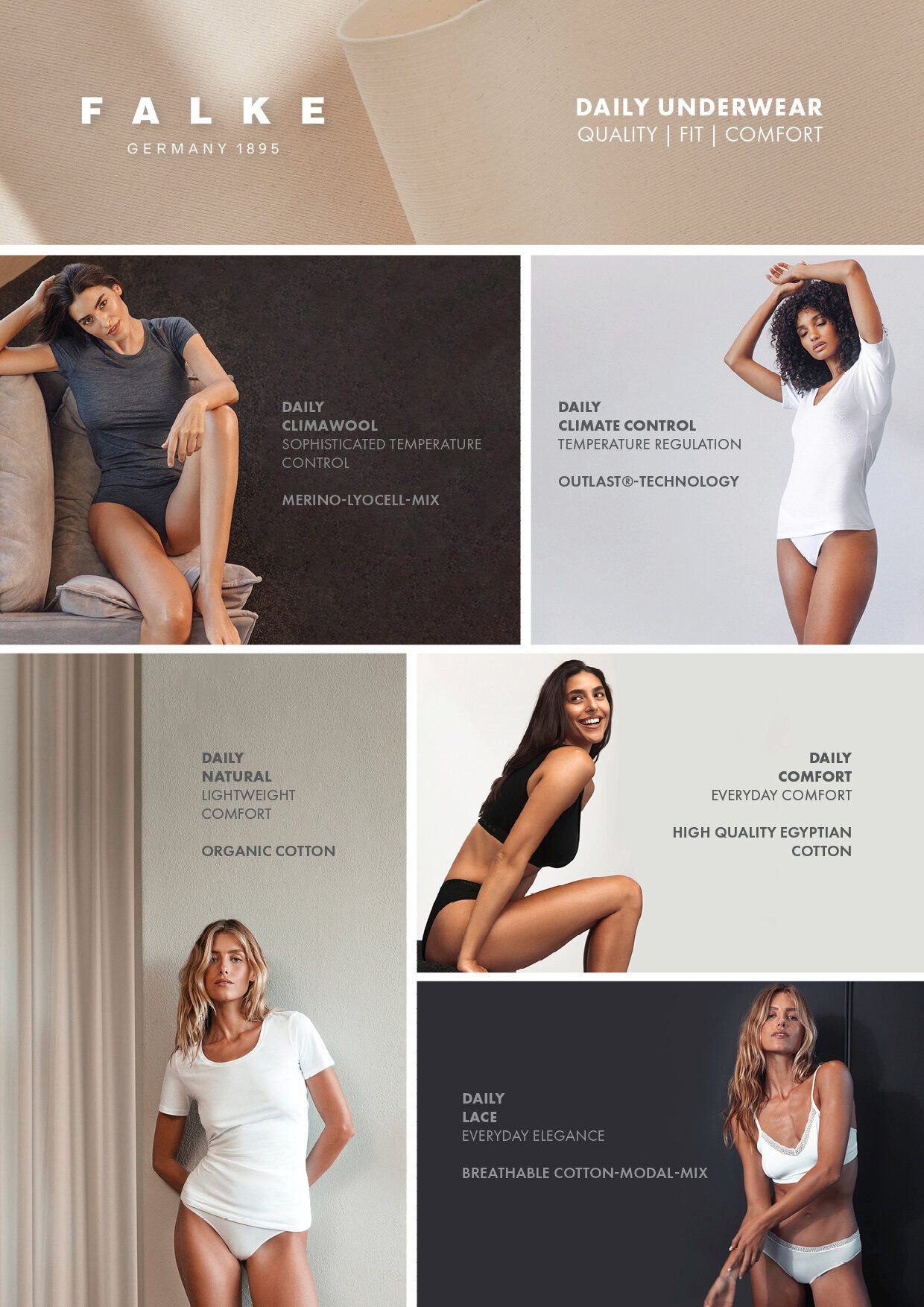 Achseltop FALKE Top Daily Natural aus Baumwolle