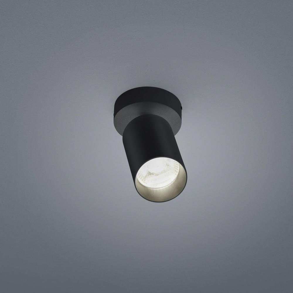 LED, fest enthalten: keine Deckenlampe, verbaut, Schwarz-matt LED 8W 480lm, Leuchtmittel LED Ja, Deckenleuchte in Deckenbeleuchtung, Deckenspot Angabe, warmweiss, Riwa click-licht Deckenlicht