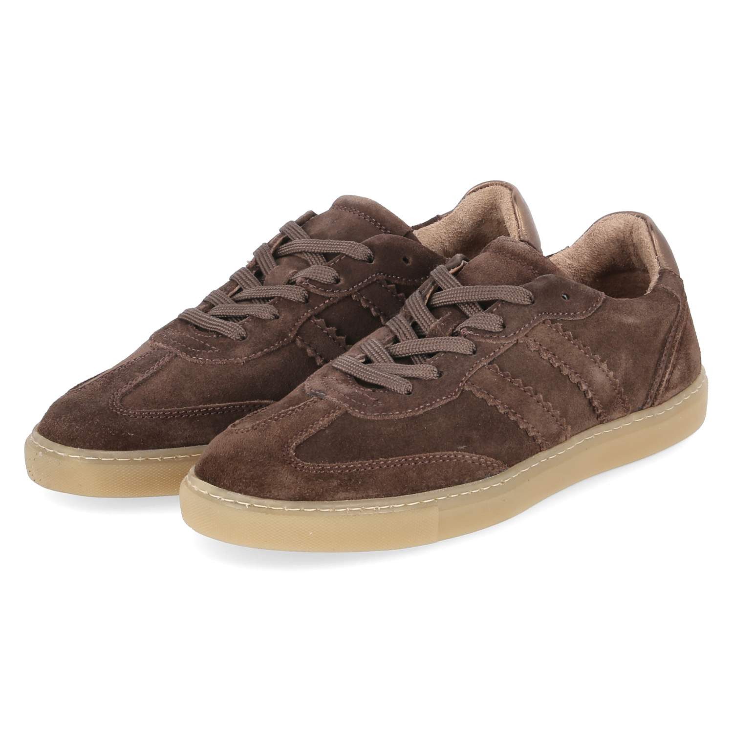 Fräulein Frida Fräulein Frida Silk 22 - Brunette Damen Rauleder grau Schnürschuh