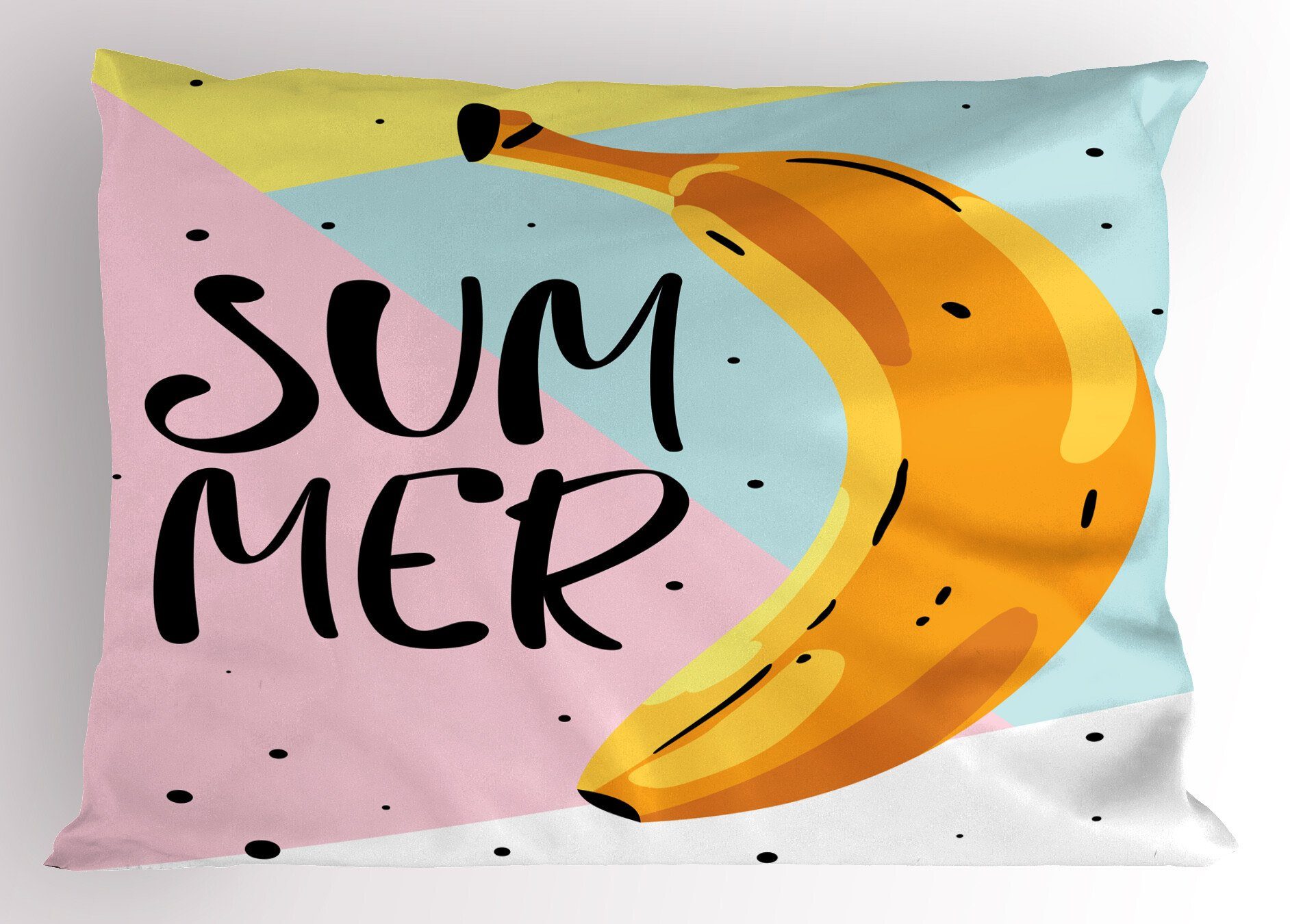 Kissenbezüge Banana (1 Stück), Geometric Kopfkissenbezug, Dekorativer Sommer Standard Size Gedruckter Abakuhaus auf Pastell