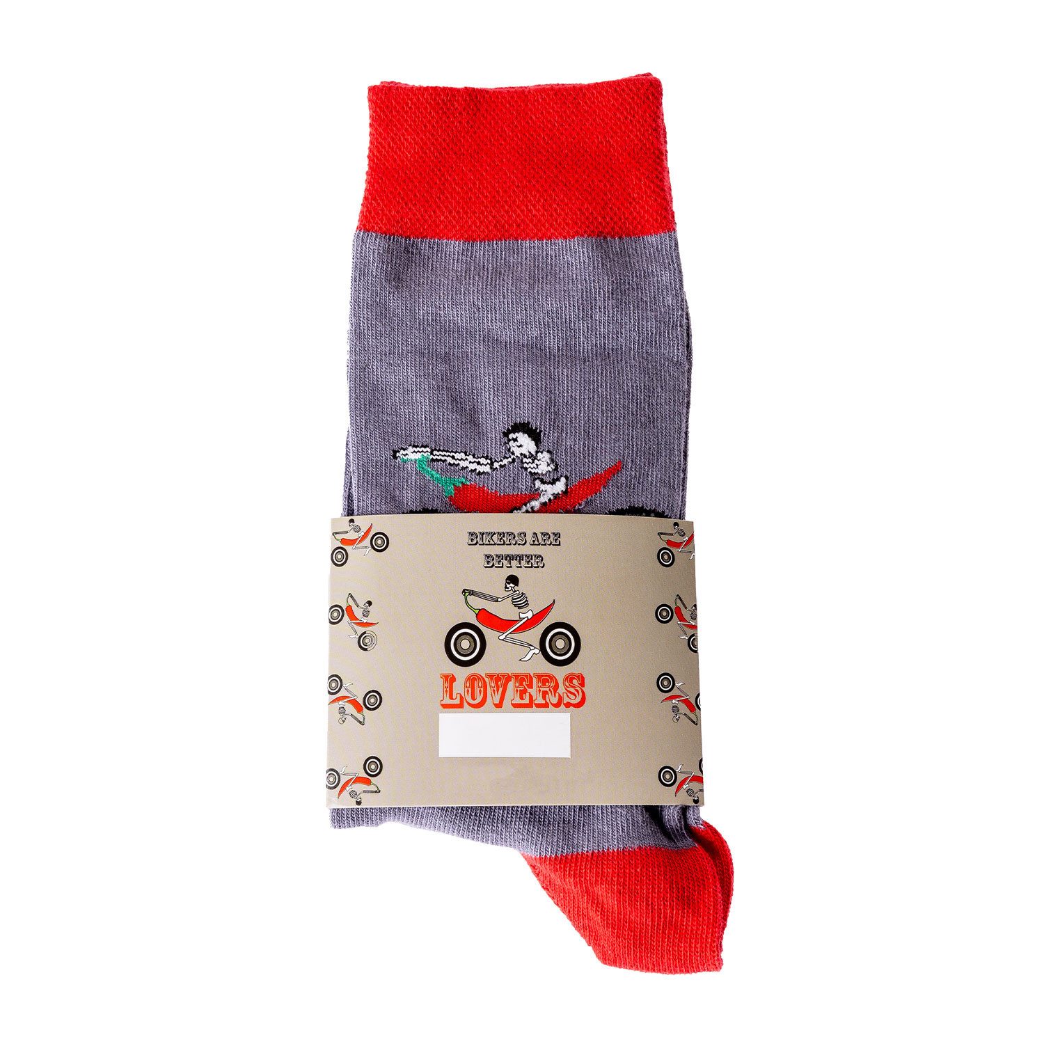 Chili Lifestyle Freizeitsocken BIKE Lustige Socken mit Spruch Banderole als Geschenksocken (Paar, 1-Paar, Mit Spruchbanderole) Weichbund ohne Gummidruck