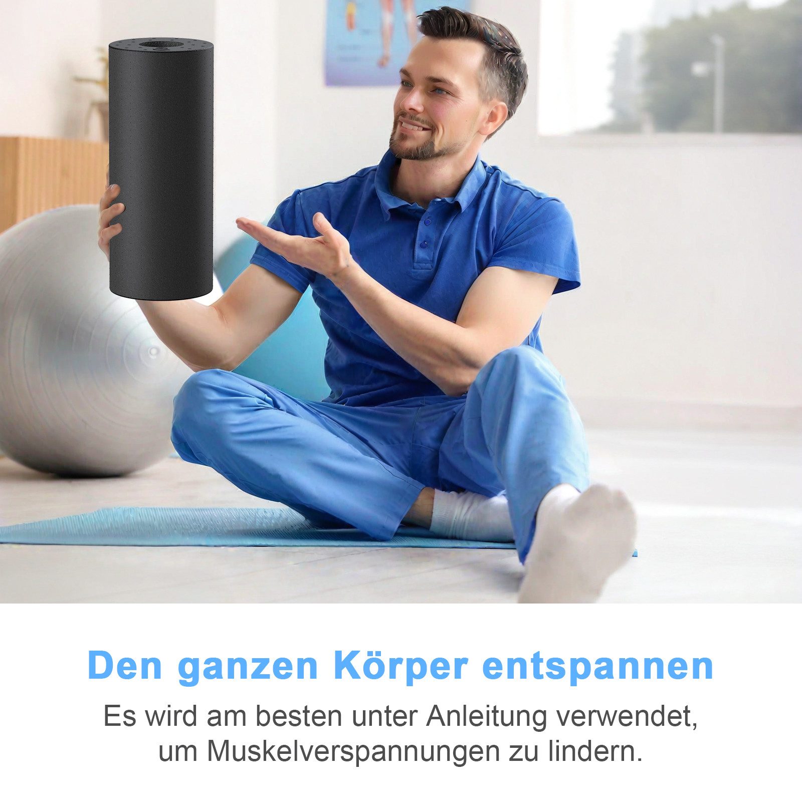 AIMAX Faszienrolle Faszienrolle 29x15 cm ultraleicht Massage Roller Yoga Fitness