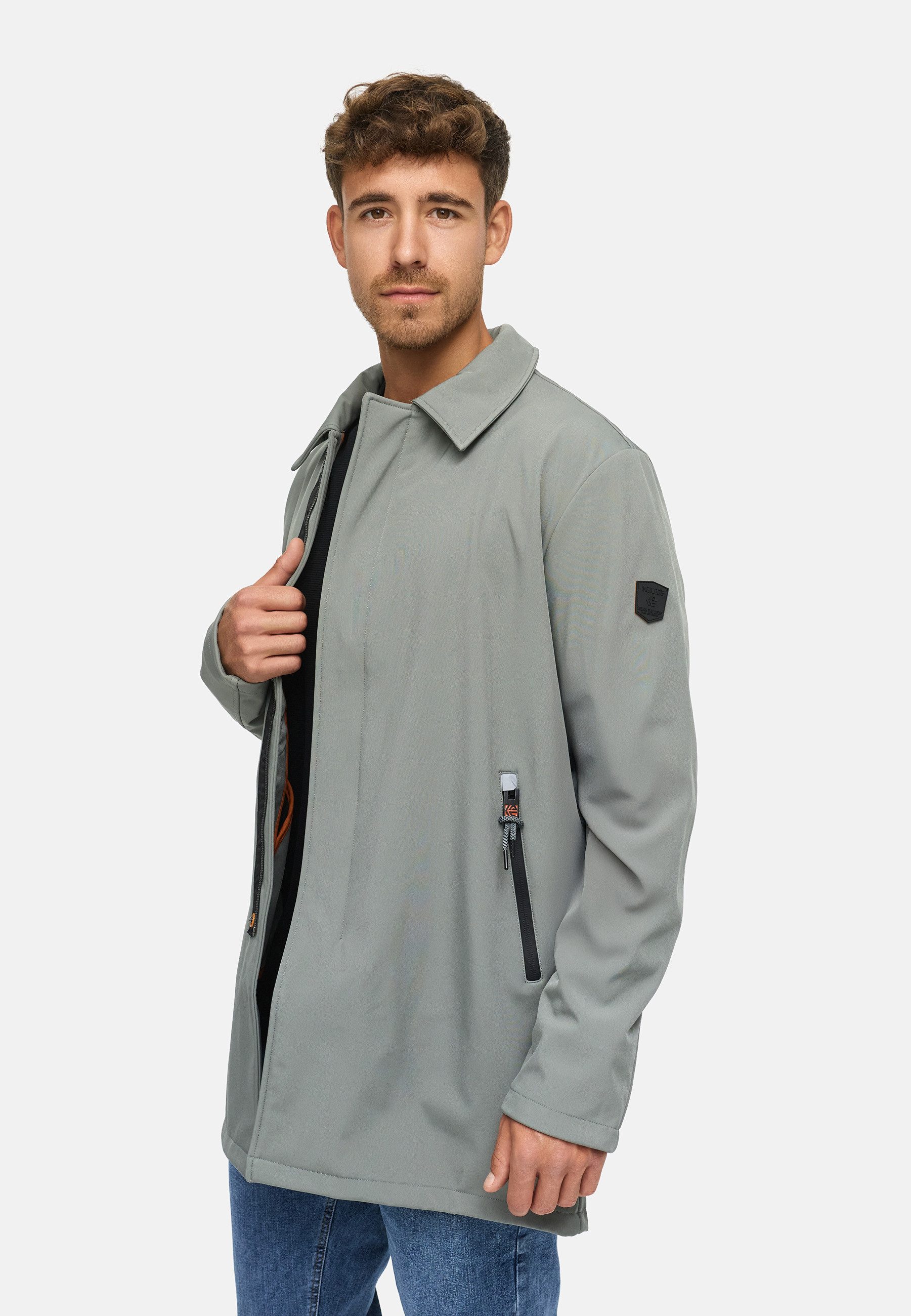 Indicode Trenchcoat Herren INRoute Softshell Mantel Herrenmantel Stylischer Herren Mantel