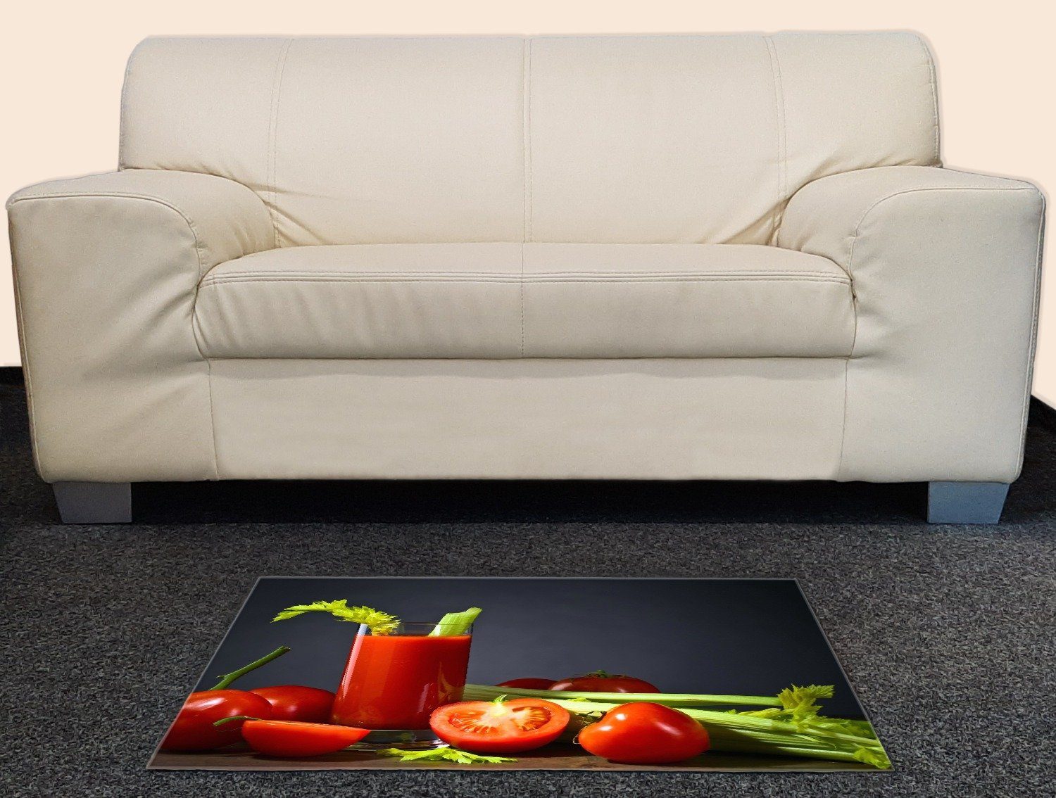Wallario Teppich Frischer Tomatensaft mit Sellerie, rechteckig, rutschfest