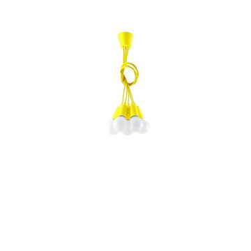 famlights Hängeleuchte, Pendelleuchte Dani in Gelb E27 5-flammig, keine Angabe, Leuchtmittel enthalten: Nein, warmweiss, Hängeleuchte, Pendellampe, Pendelleuchte