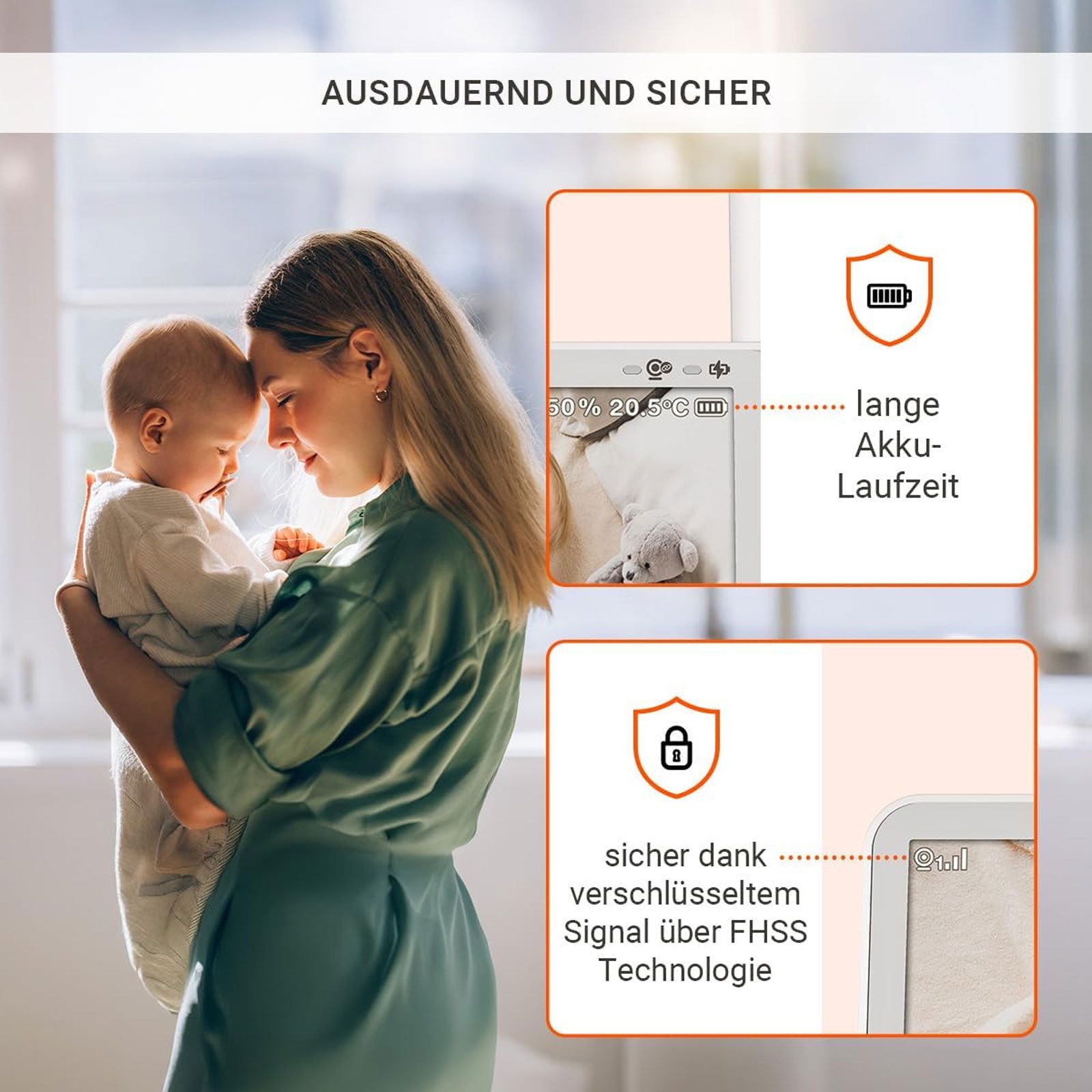 Gigaset Video-Babyphone BABY 500, Zwei-Wege-Audioübertragung
