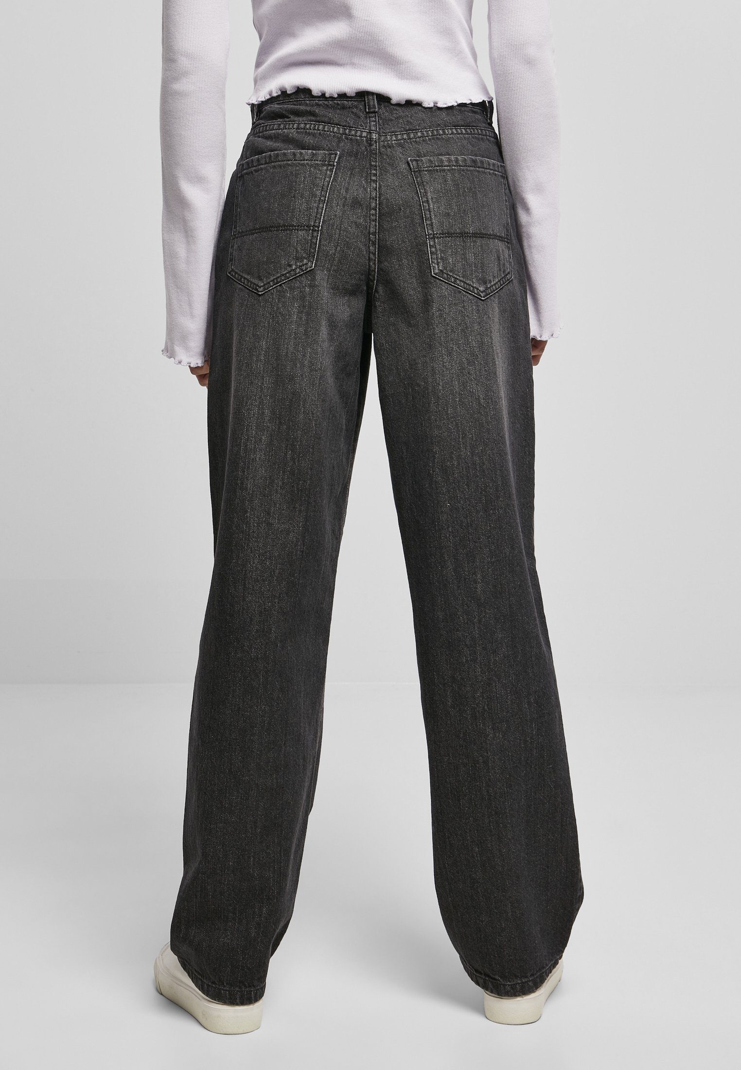 CLASSICS Jeans blackwashed High Damen Denim Wide Pants (1-tlg) 90´S Ladies URBAN Leg Bequeme Waist