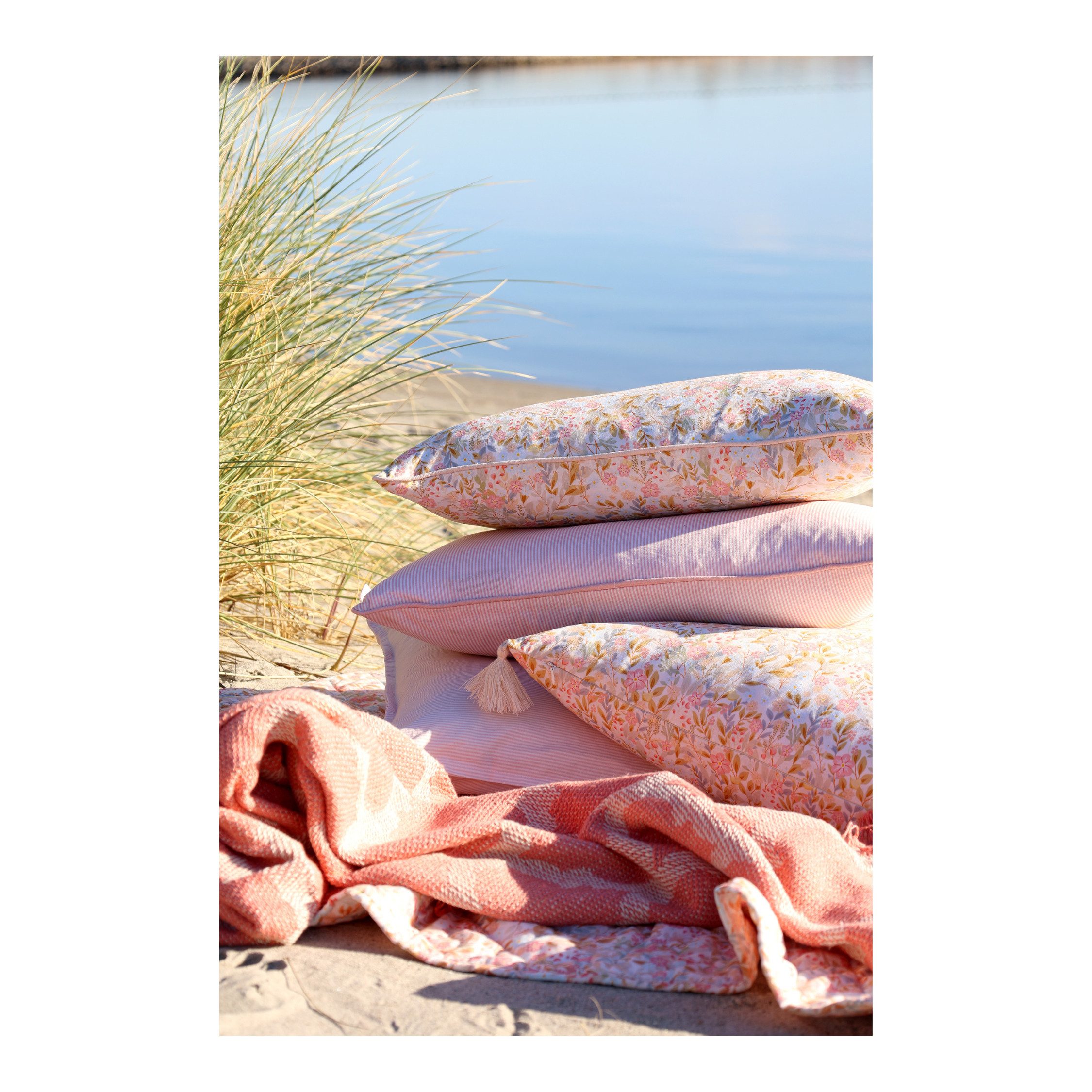 Chic Antique Kissenbezug Chic Antique Aix Kissebezug mit Maritimen Streifenmuster rosa