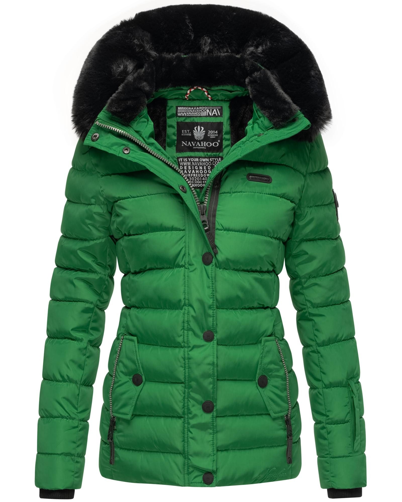 Navahoo Steppjacke Milianaa Edle Winterjacke mit weicher Kunstfell-Kapuze – Bild 4 von 5