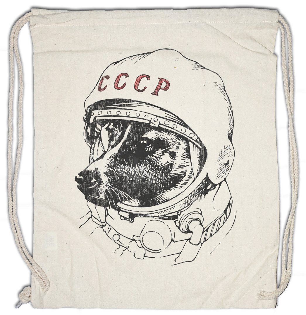 Turnbeutel Space Dog Laika Turnbeutel Rakete Raumschiff Weltall Hund Hündin