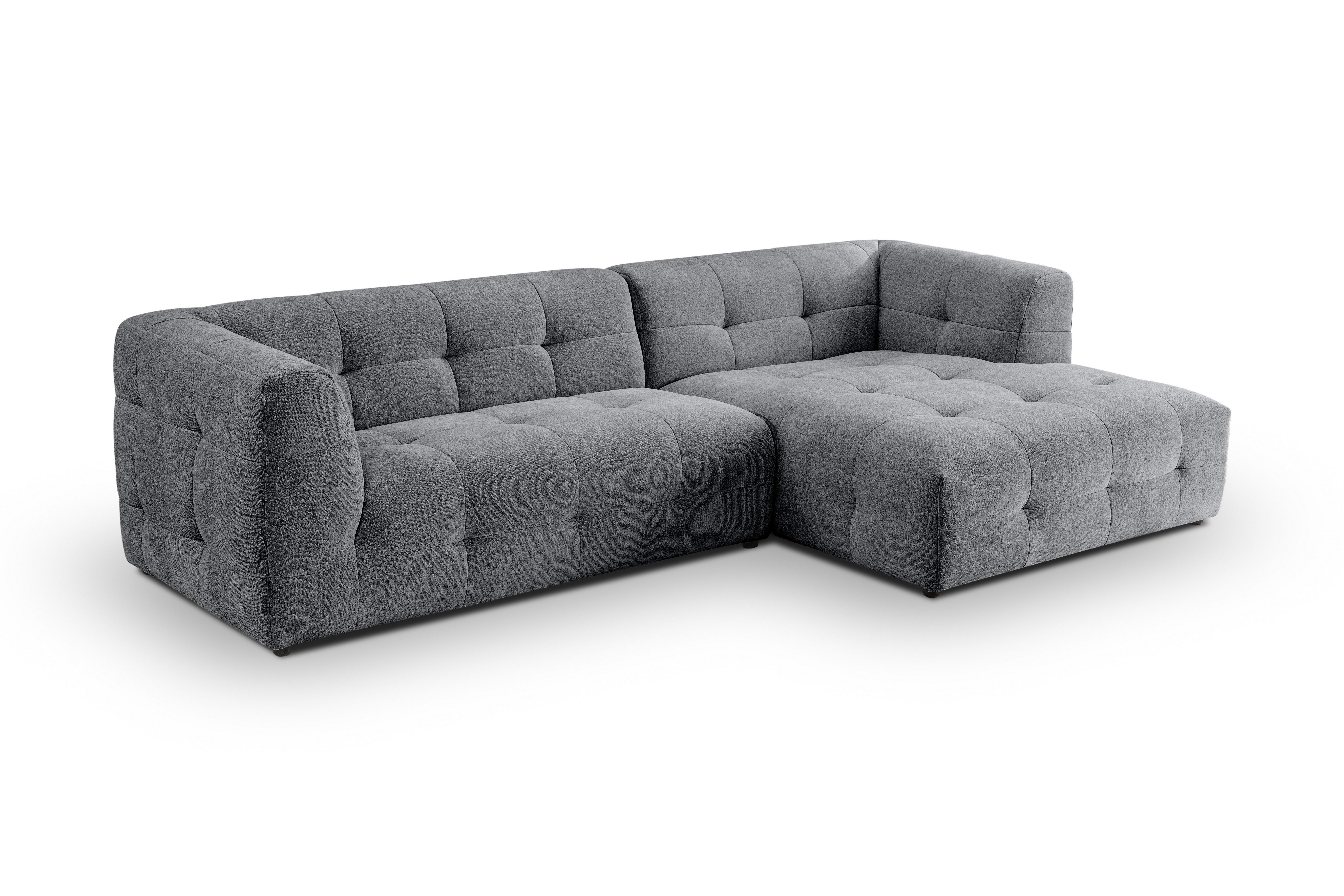 furnling Ecksofa Tavro, gemütliche Couch mit Platz für 5 Personen, aus Webstoff mit Steppoptik