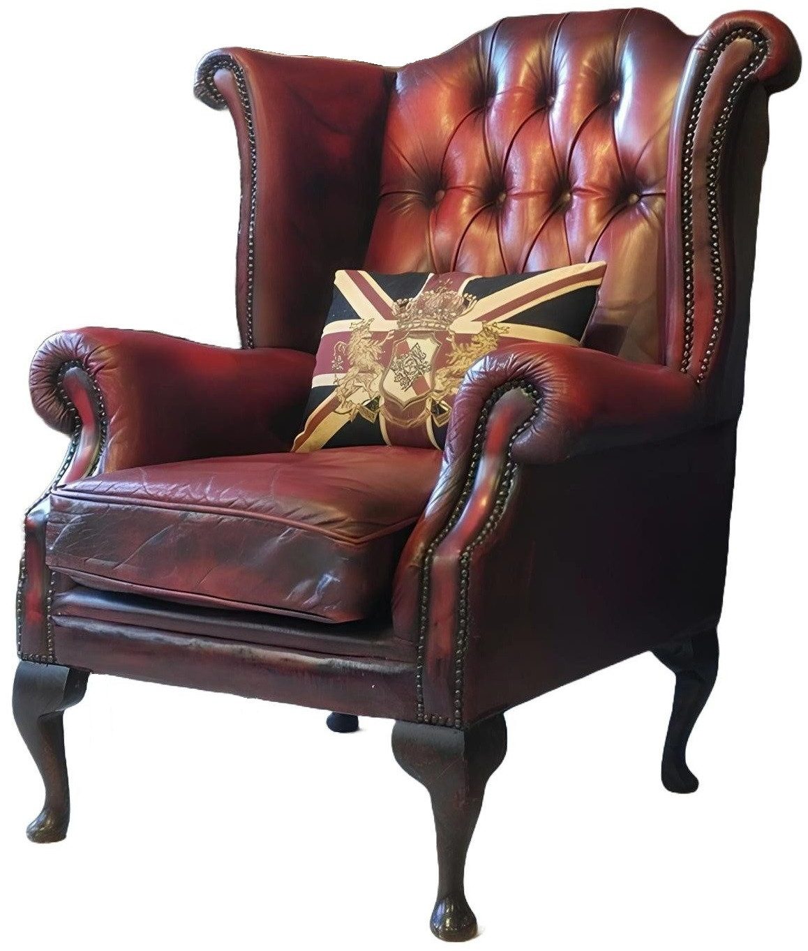 Xlmoebel Ohrensessel Fernsehsessel mit Chesterfield-Design und Textilpolsterung, neuwertig (Chesterfield Ohrensessel - 342), Hergestellt in Europa