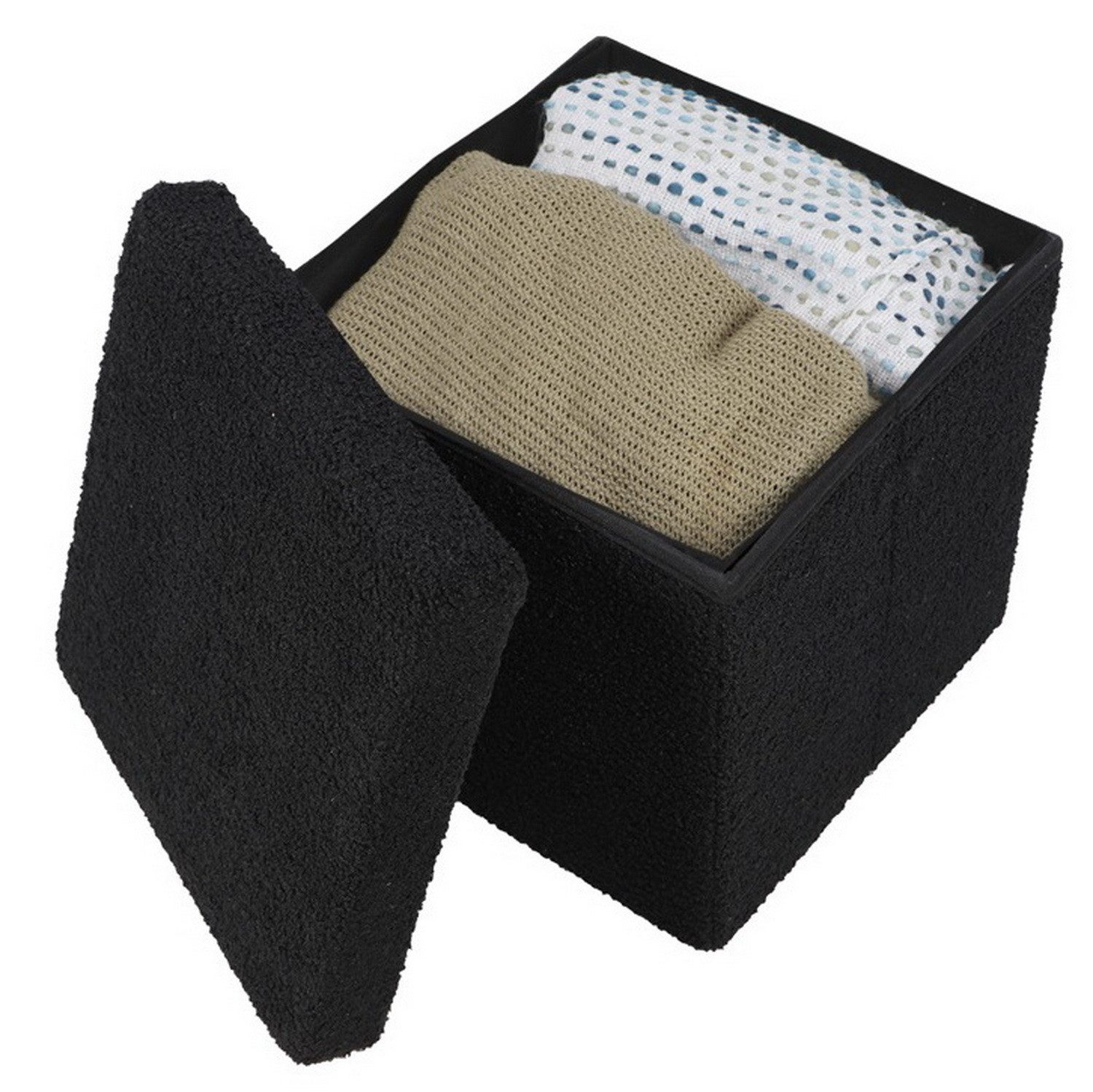 Urban Living Sitzwürfel Sitz-Box mit Stauraum "TEDDY" Aufbewahrungsbox Lager-Box, gepolsterte Sitzfläche für bequemen Sitz