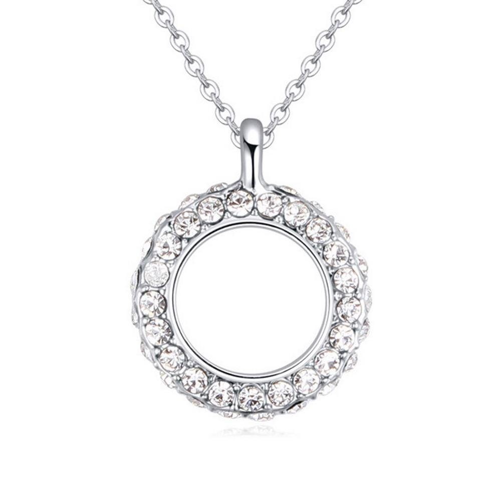 Kette Damen Kreis Messing BUNGSA Halskette (1-tlg), Necklace Ketten-Set Silber aus