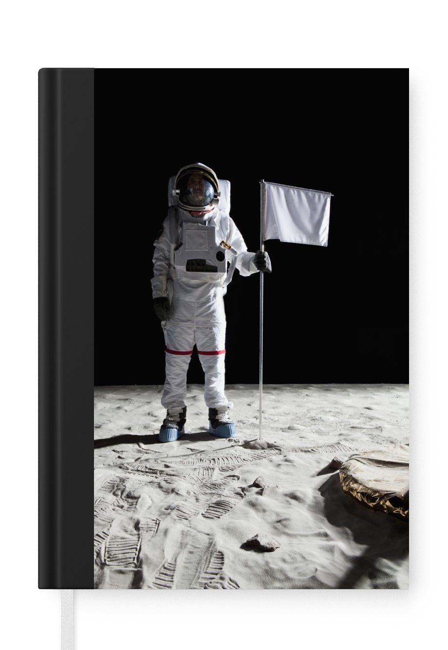 MuchoWow Notizbuch Mond - Weltraum - Astronaut, Journal, Merkzettel, Tagebuch, Notizheft, A5, 98 Seiten, Haushaltsbuch