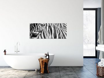Pixxprint Glasbild Zebra Porträt, Zebra Porträt (1 St), Glasbild aus Echtglas, inkl. Aufhängungen und Abstandshalter