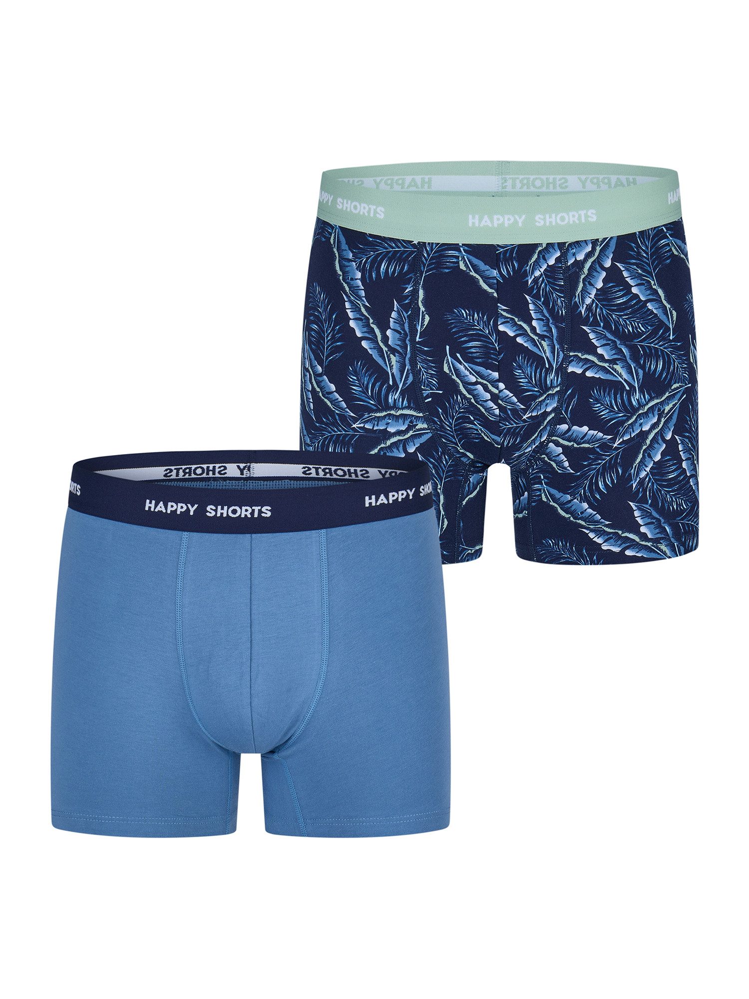 Trunk 2 Happy Shorts Jersey Trunk Herren Boxershorts Pant Palmen Blau Grau