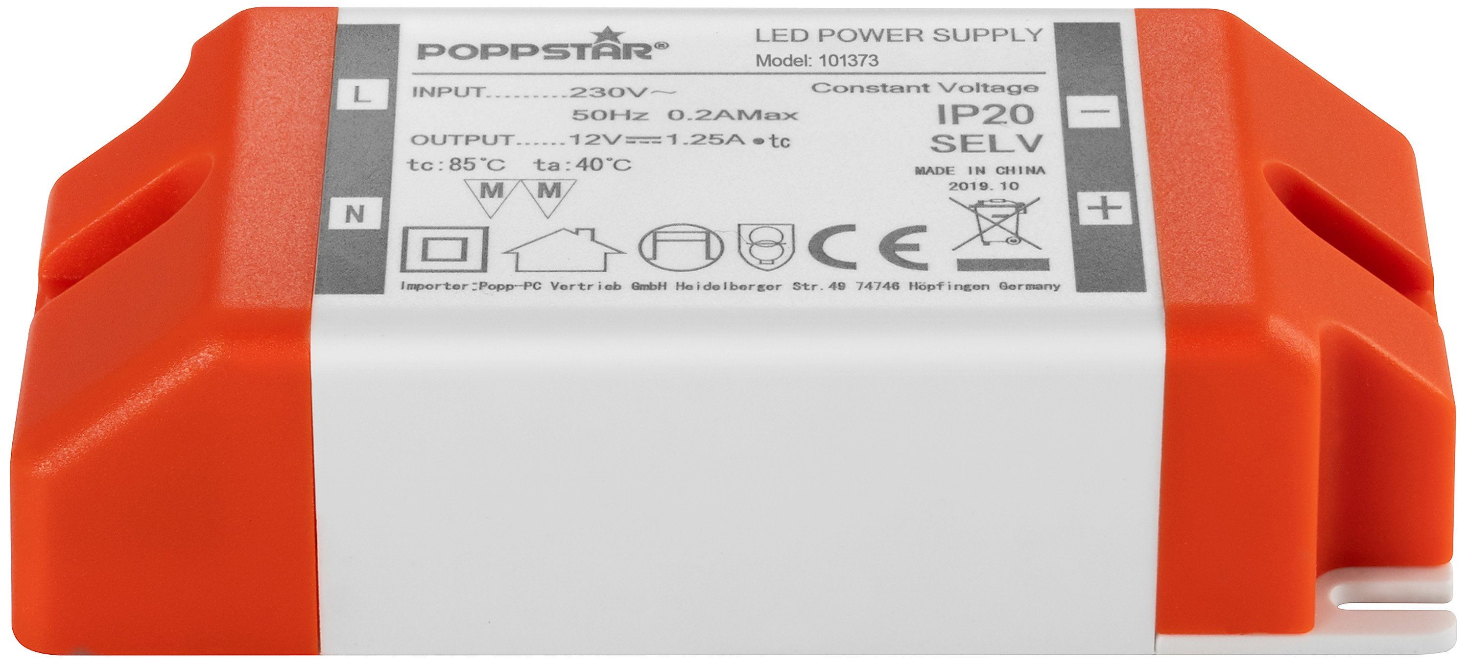 und LED 0,15 Watt Transformator (für Trafo 1,25A Poppstar 15 LED LED Strips, LED 230V DC Bänder) / bis LED Lampen 12V AC