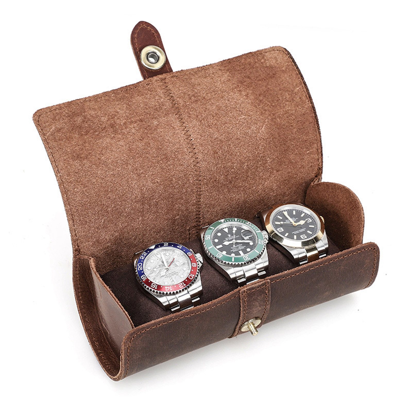 Uhrenvitrine Displaykoffer – Für 1-3 Uhren, Transparent, Geschenkbox
