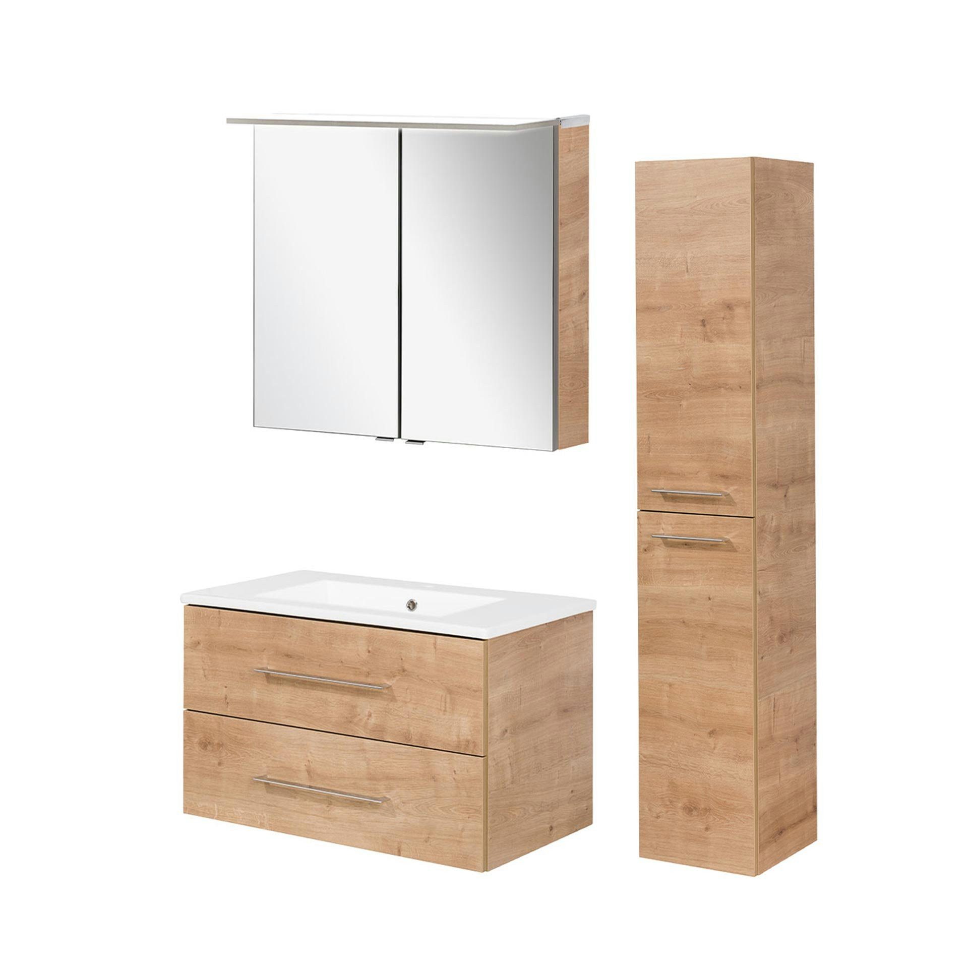 FACKELMANN Badmöbel-Set Badmöbel-Set, Badezimmer-Komplettset, B.PERFEKT Serie, Fackelmann