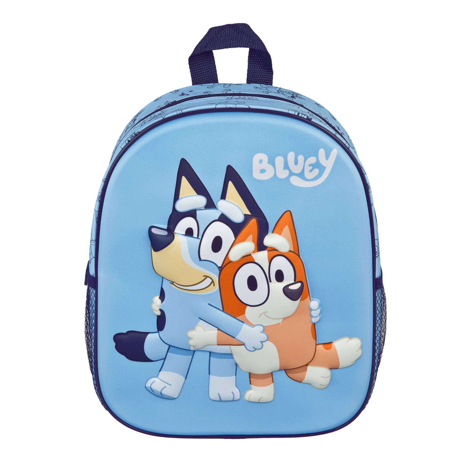 Bluey Kinderrucksack 3D blau Backpack für Kindergarten Schule Freizeit und Reise