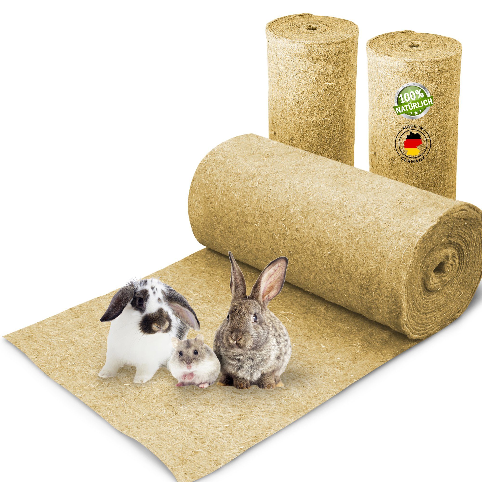 Kleintierstreu Nagerteppich / Nagermatte aus 100% Hanf auf Rolle, 5mm Stärke