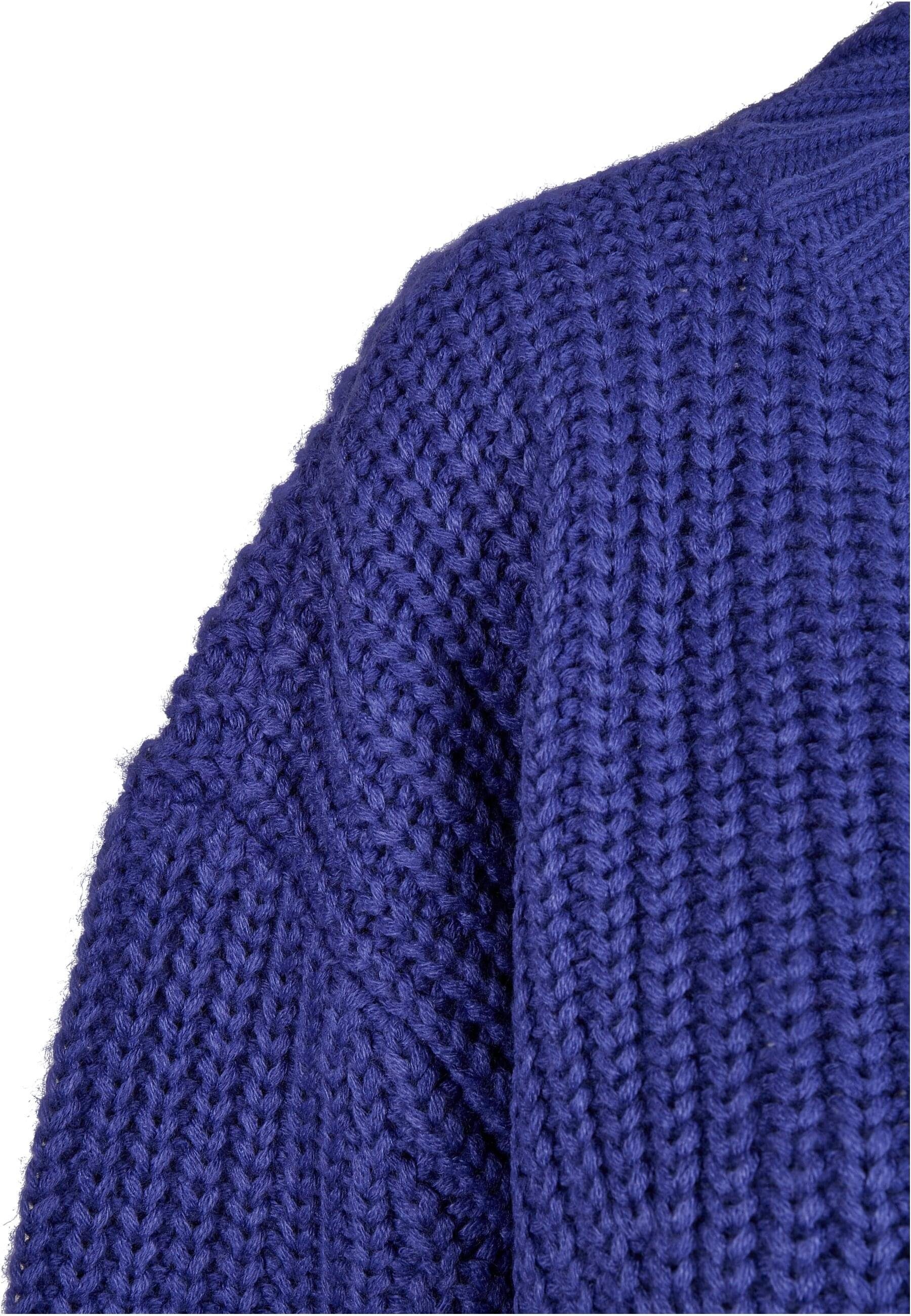 URBAN CLASSICS bluepurple (1-tlg) Ladies Kapuzenpullover Wide Damen Oversize Sweater