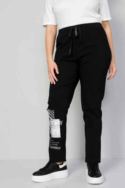 MIAMODA 5-Pocket-Jeans Joggpants Bein-Print Elastikbund