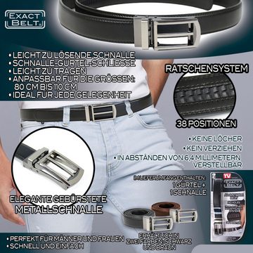 Best Direct® Hüftgürtel Exact Belt (Spar-Set, 1er oder 2er Pack) Gürtel ohne Löcher, 80 bis 120 cm, braun & schwarz
